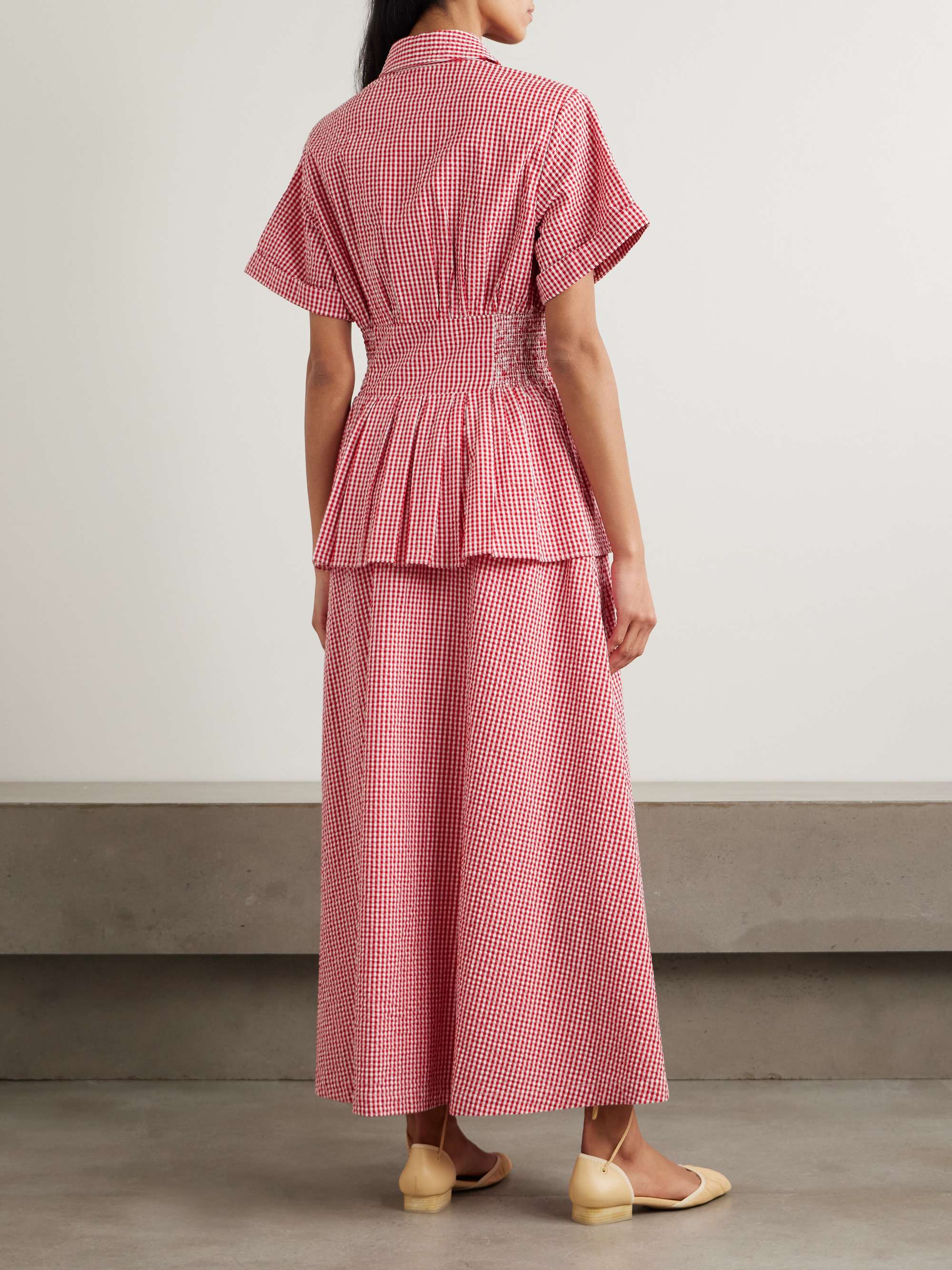 Boogie Woogie Bugle Boy gingham cotton-seersucker maxi shirt dress view