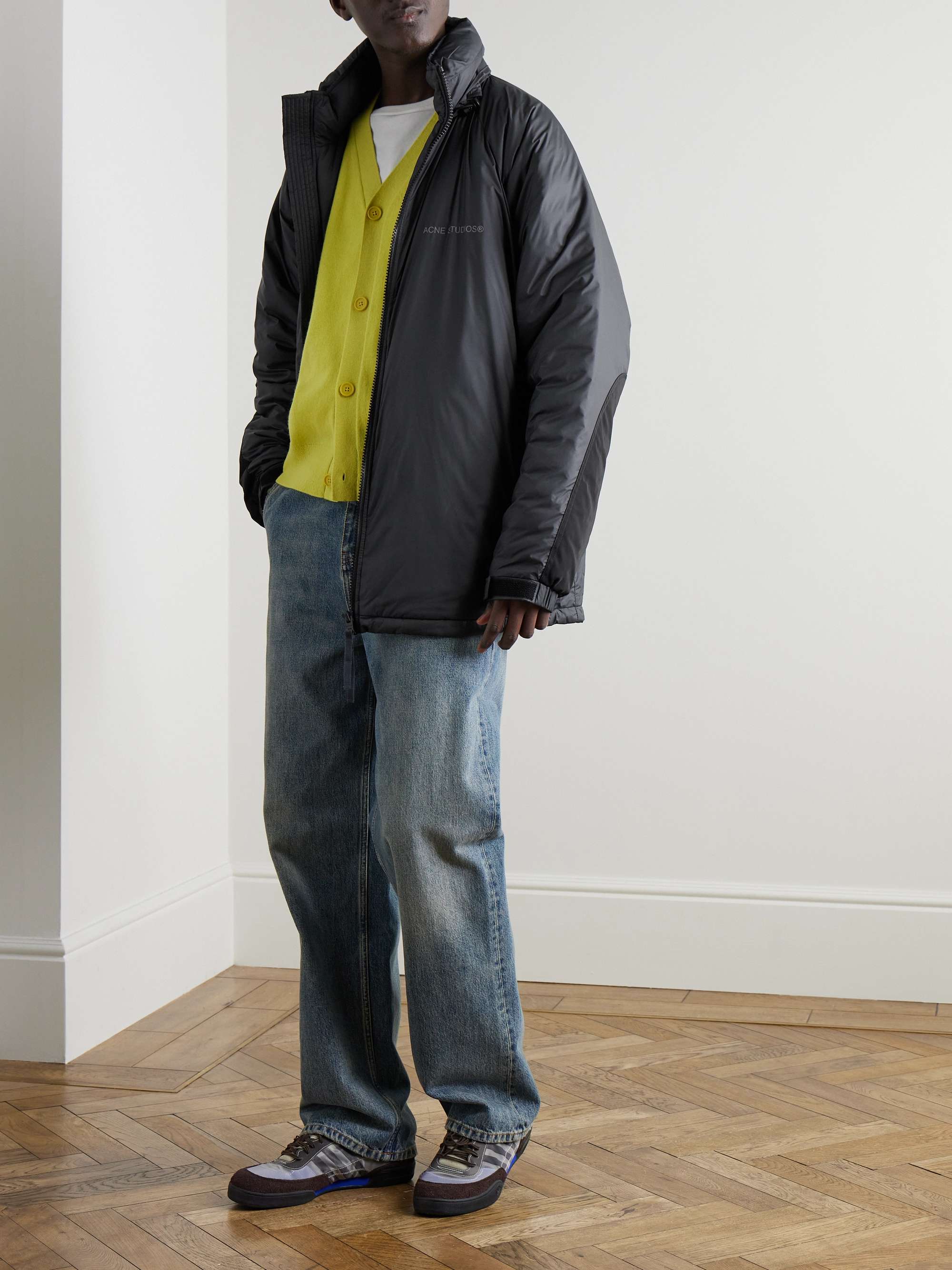 Oversized Logo-Print Shell Down Jacket view