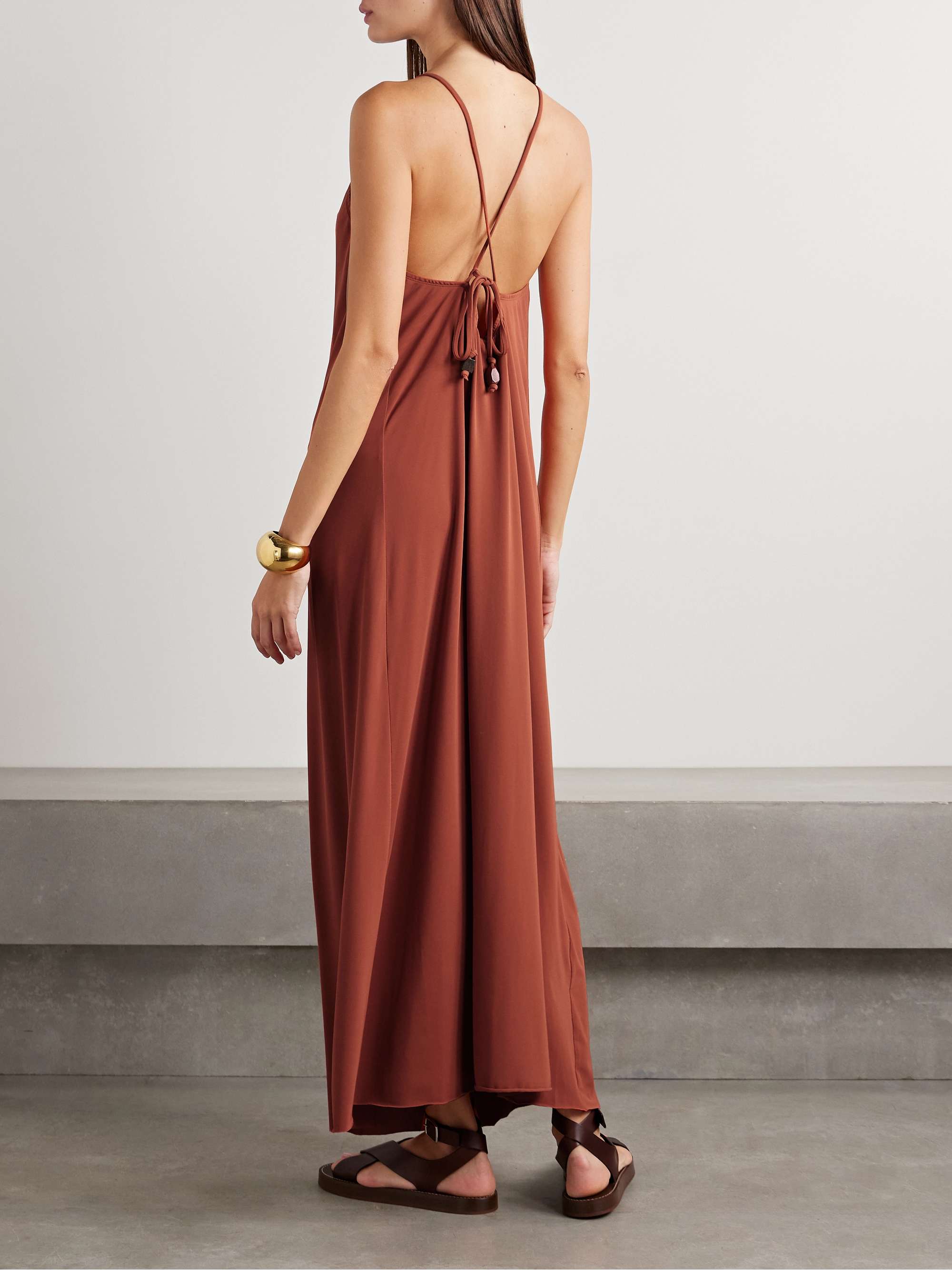 Tiana bead-embellished crepe-jersey maxi dress view