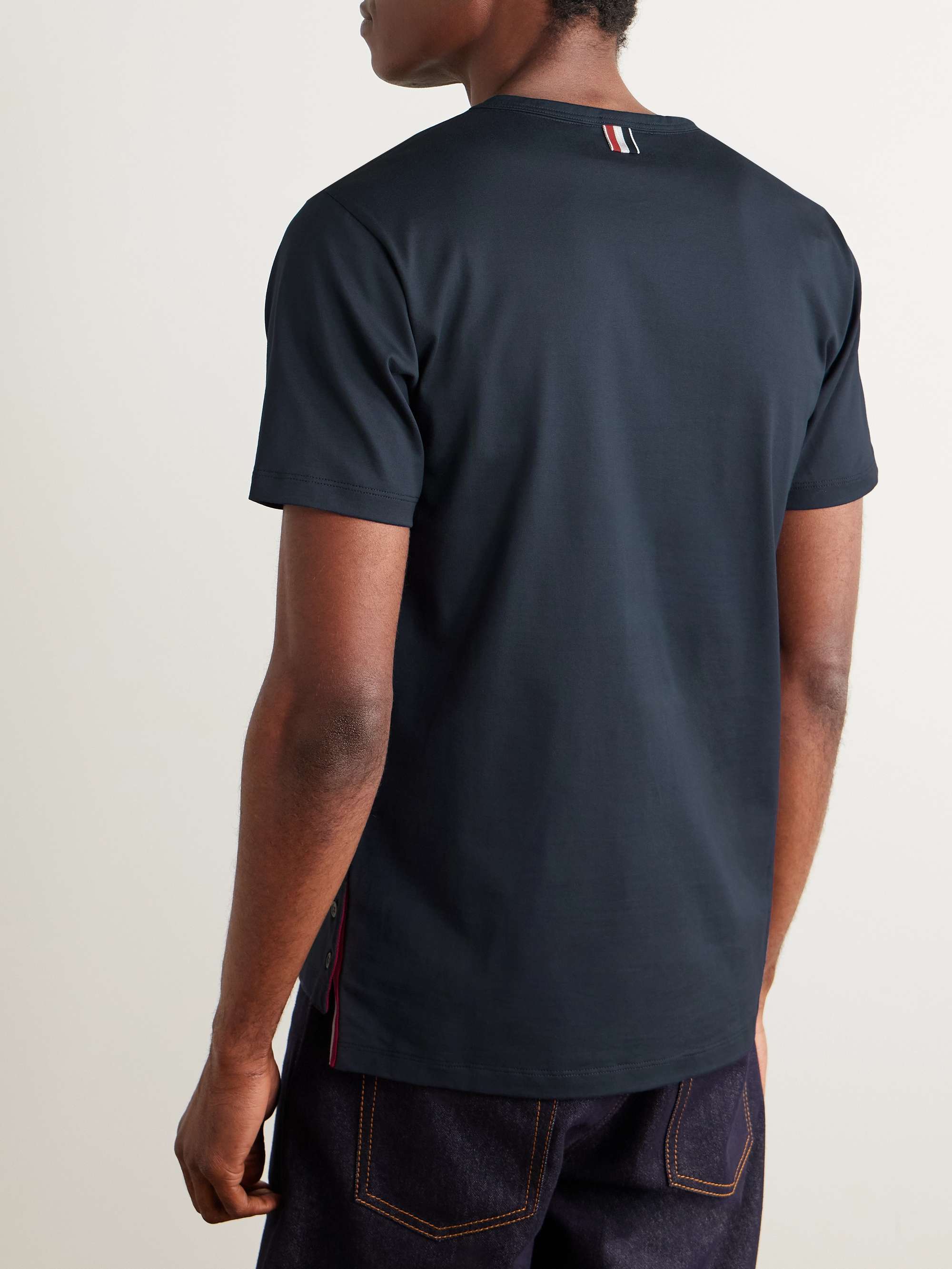 Slim-Fit Grosgrain-Trimmed Cotton-Jersey T-Shirt view
