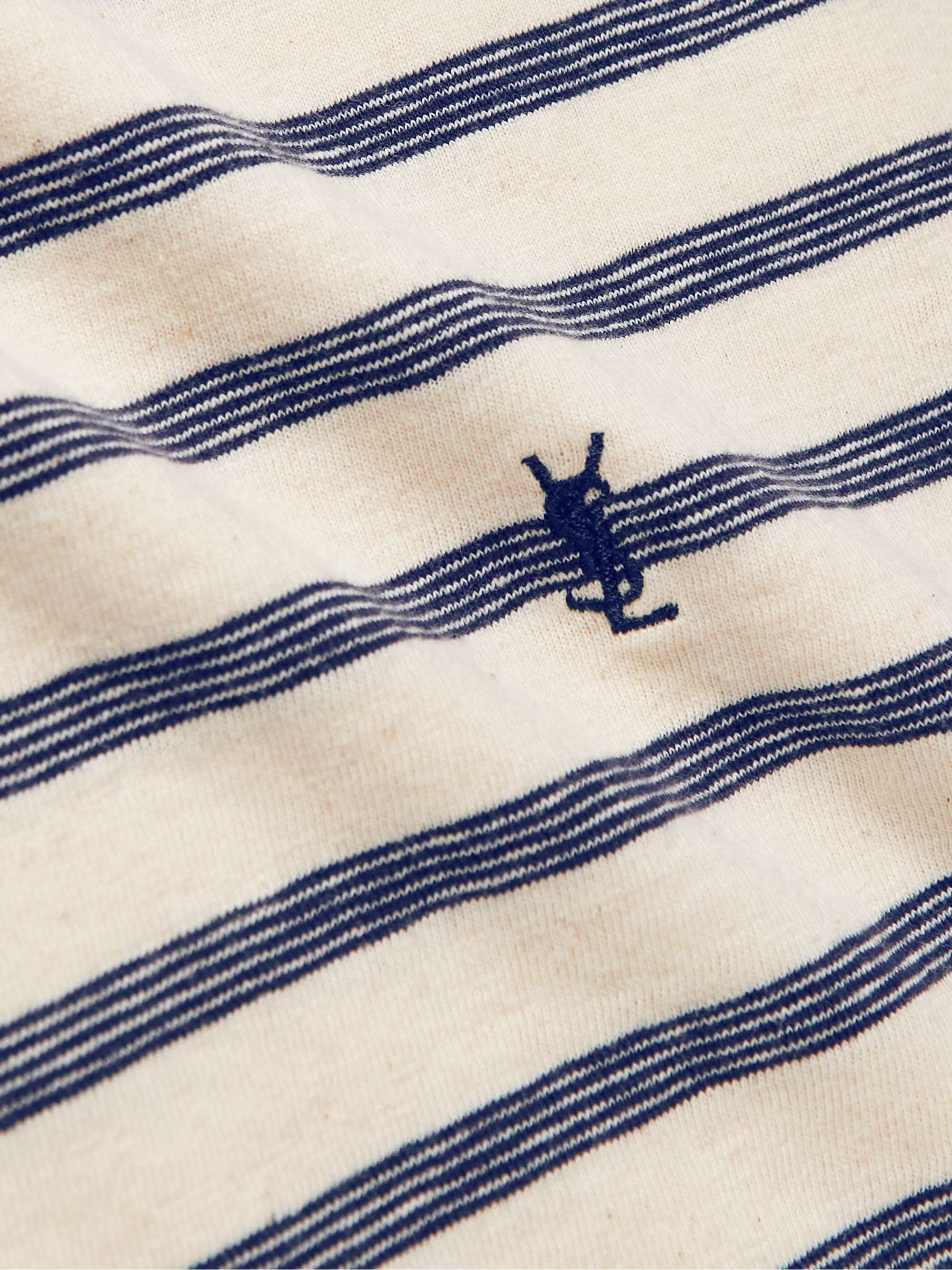 Slim-Fit Logo-Embroidered Striped Cotton-Jersey T-Shirt view
