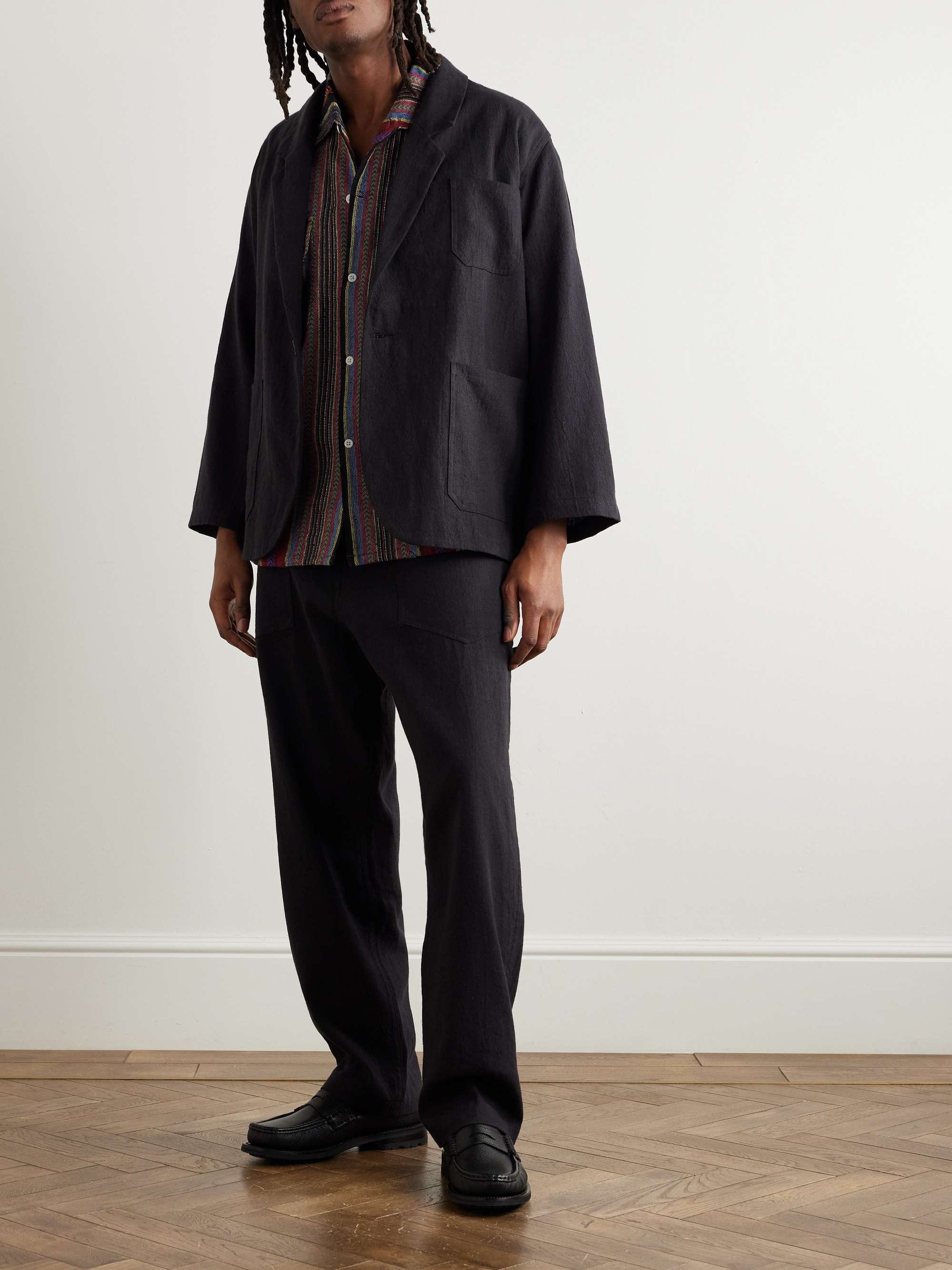50s Milano Camp-Collar Jacquard-Knit Cotton Shirt view