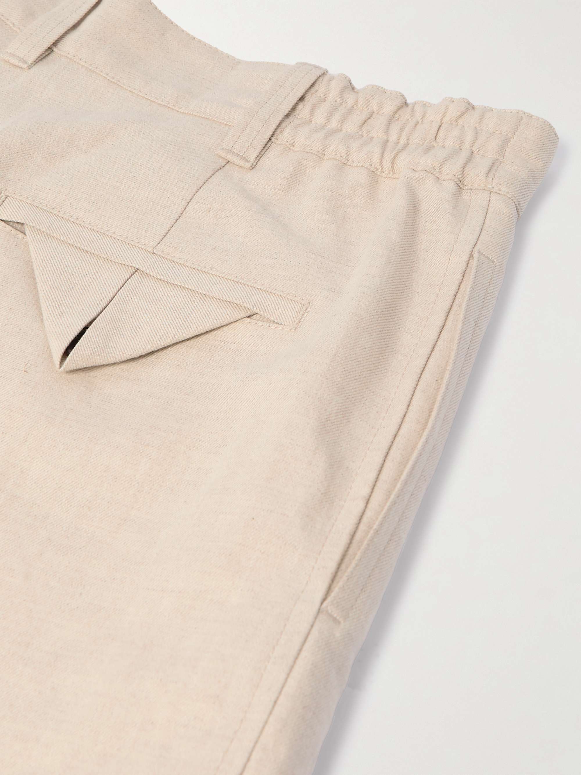 Straight-Leg Pleated Linen and Cotton-Blend Twill Shorts view