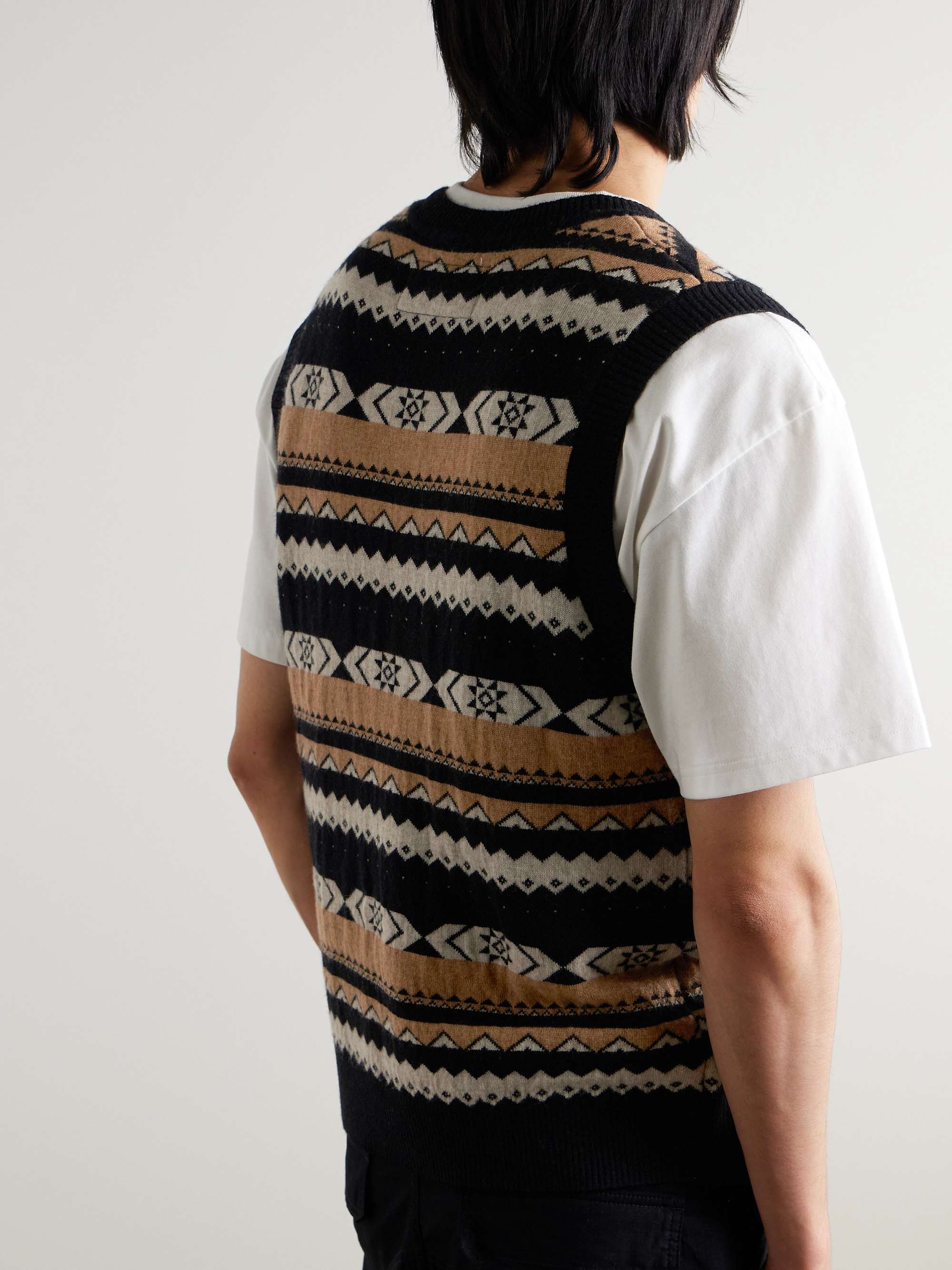 Jacquard-Knit Merino Wool and Cashmere-Blend Sweater Vest view