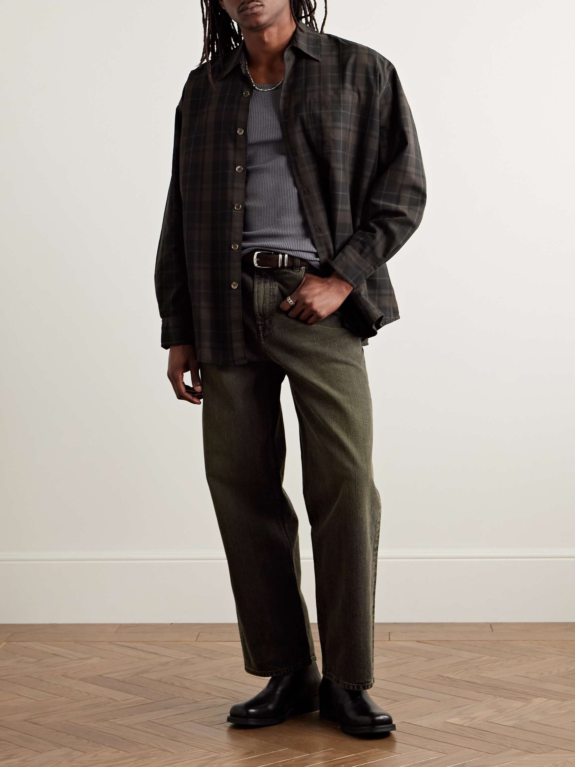 Borrowed Checked Woven Shirt view