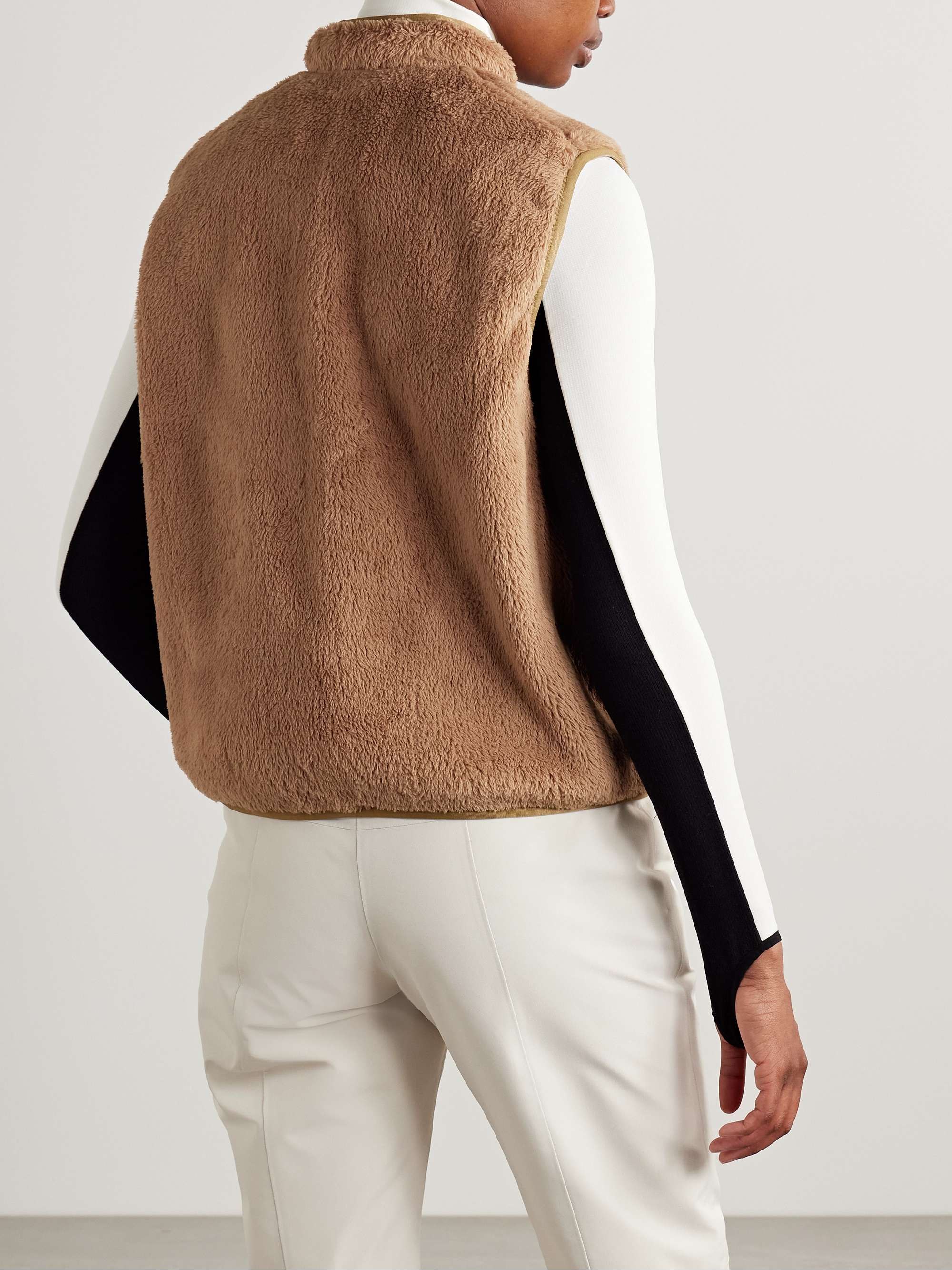 Reversible padded Polartec® fleece and shell vest view