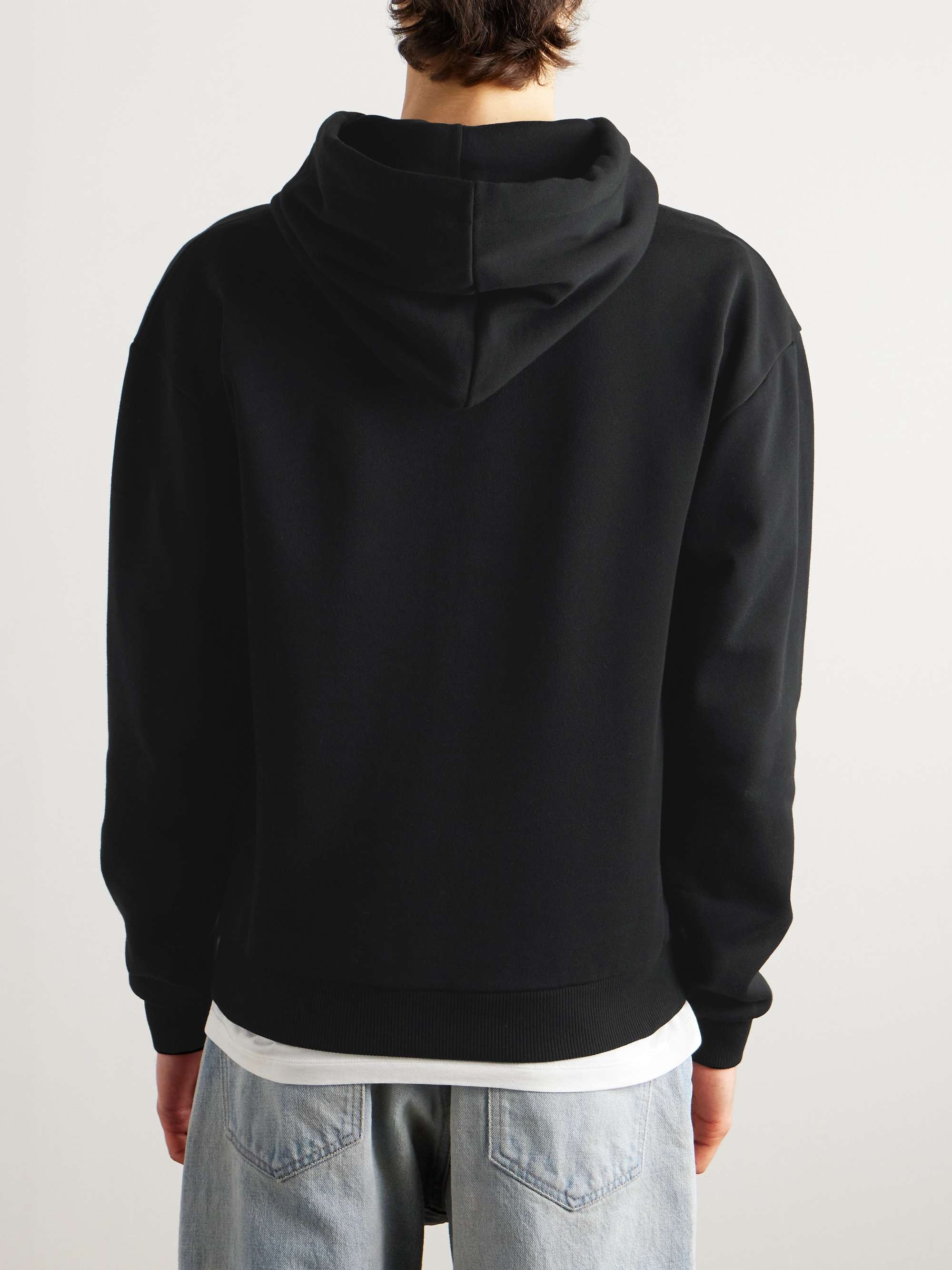 Logo-Print Stretch-Cotton Jersey Hoodie view