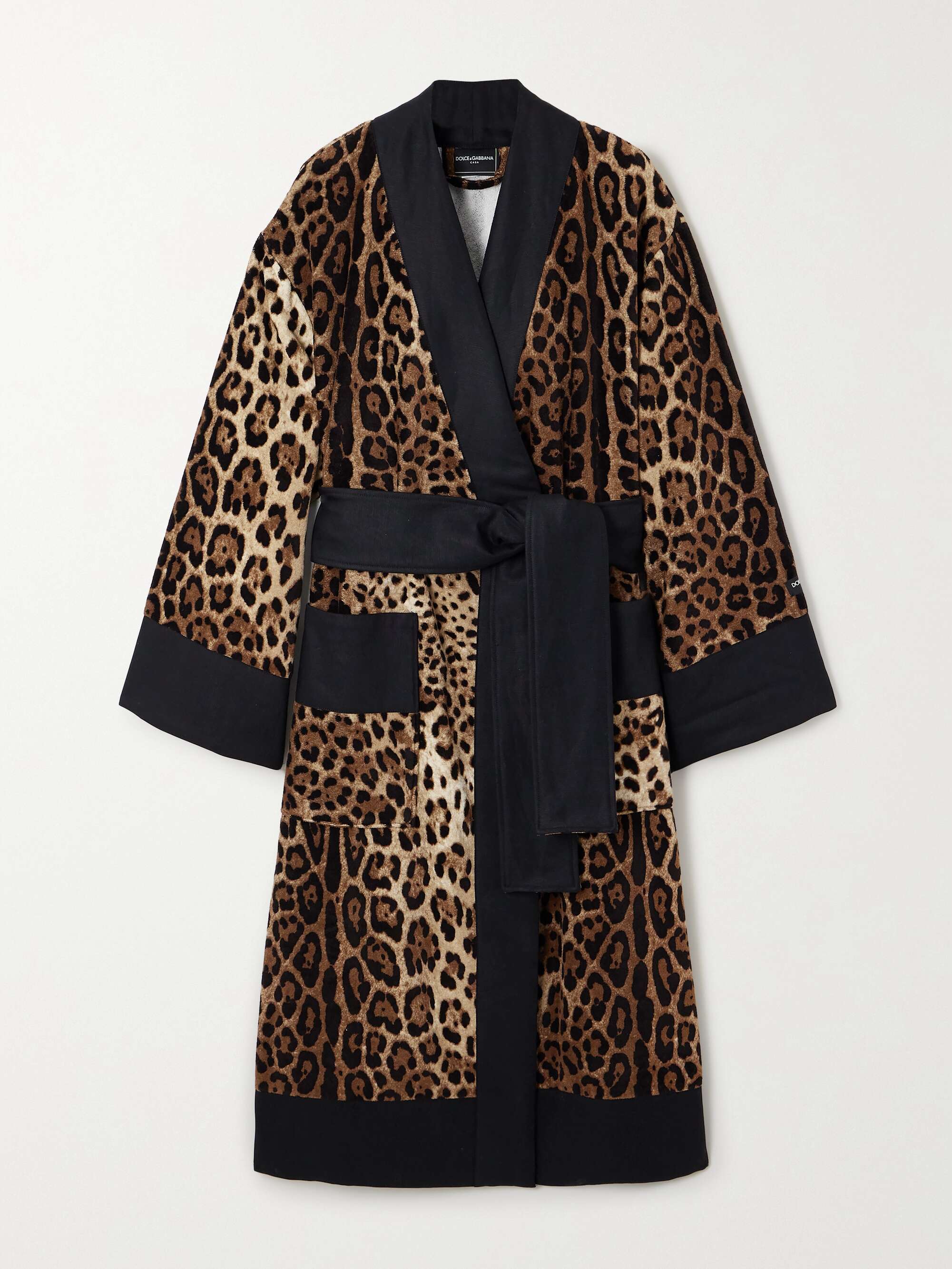 Leopard-print cotton-terry robe hero visual