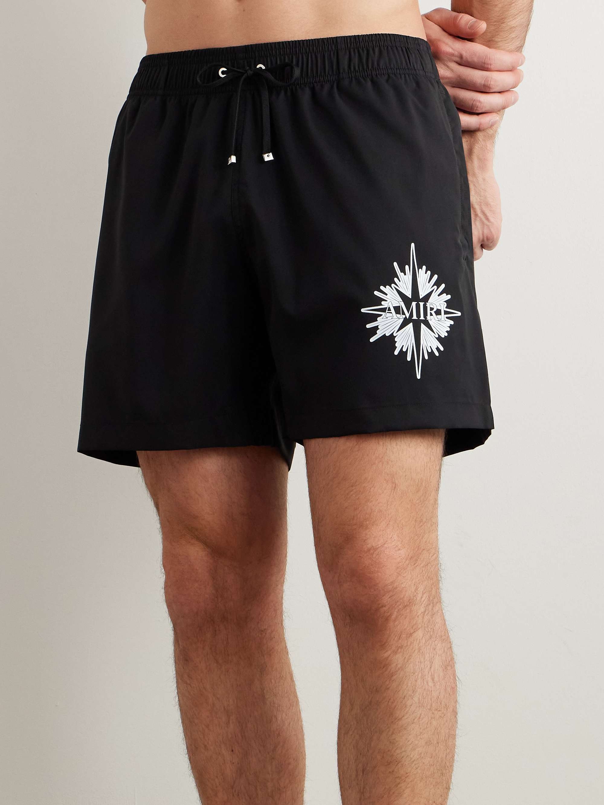 Starburst Straight-Leg Mid-Length Logo-Print Swim Shorts view