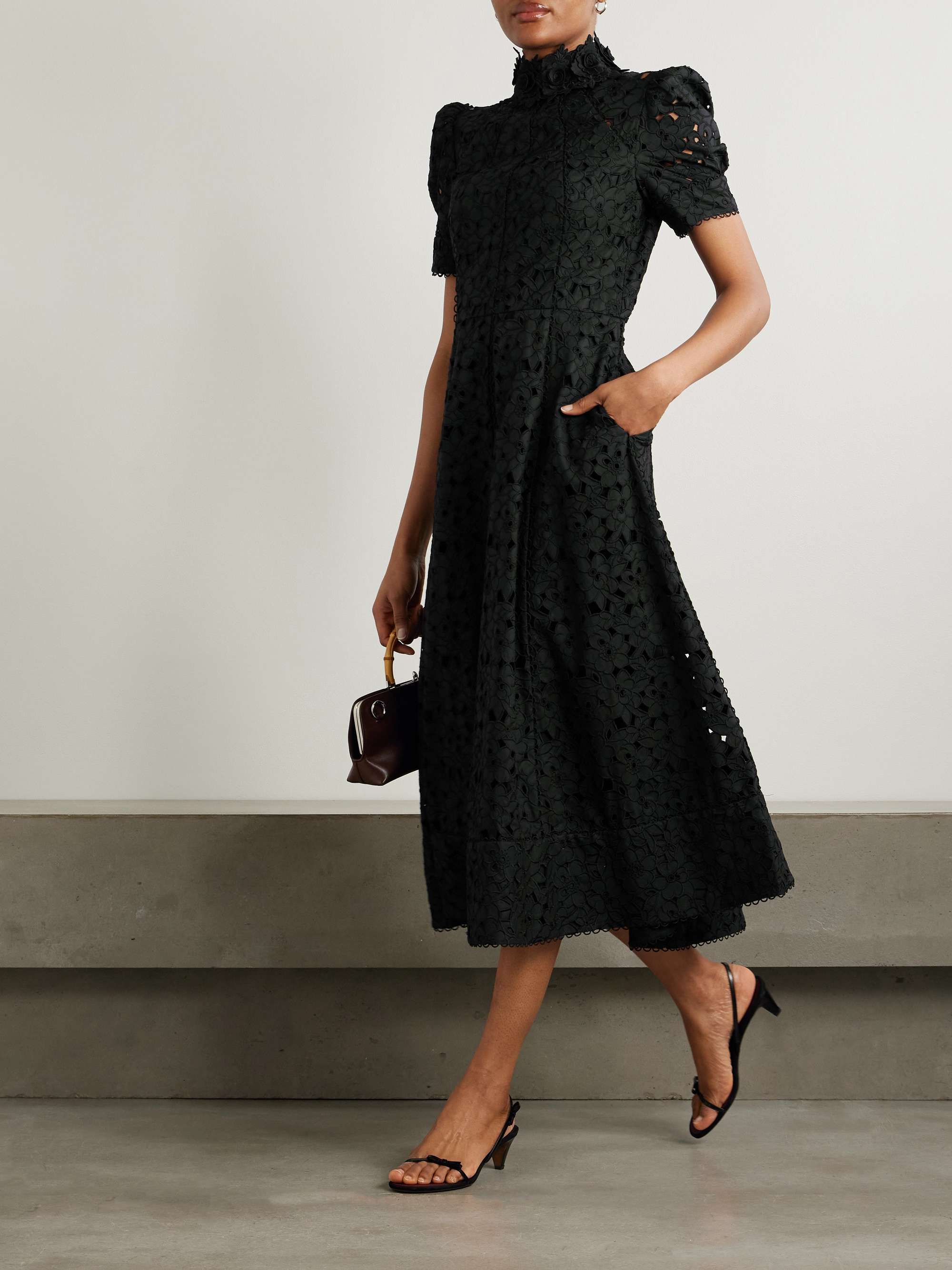Kitsu broderie anglaise cotton midi dress view