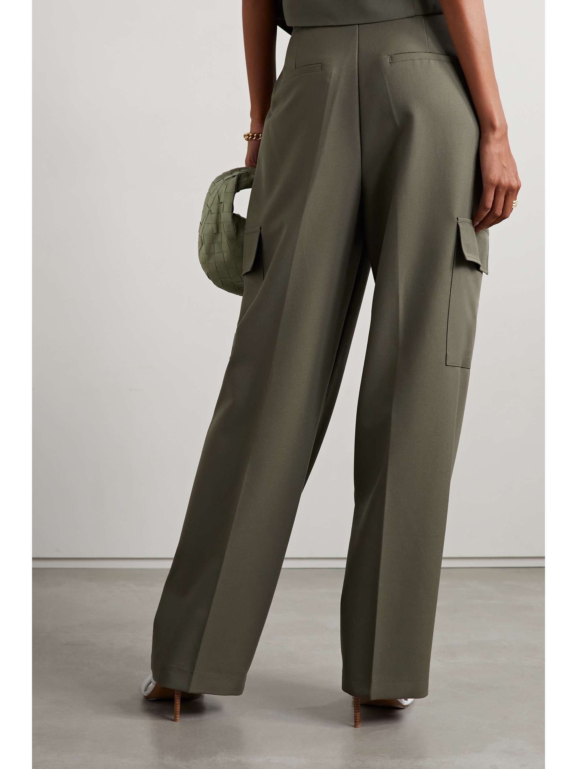 Maesa pleated woven wide-leg cargo pants view