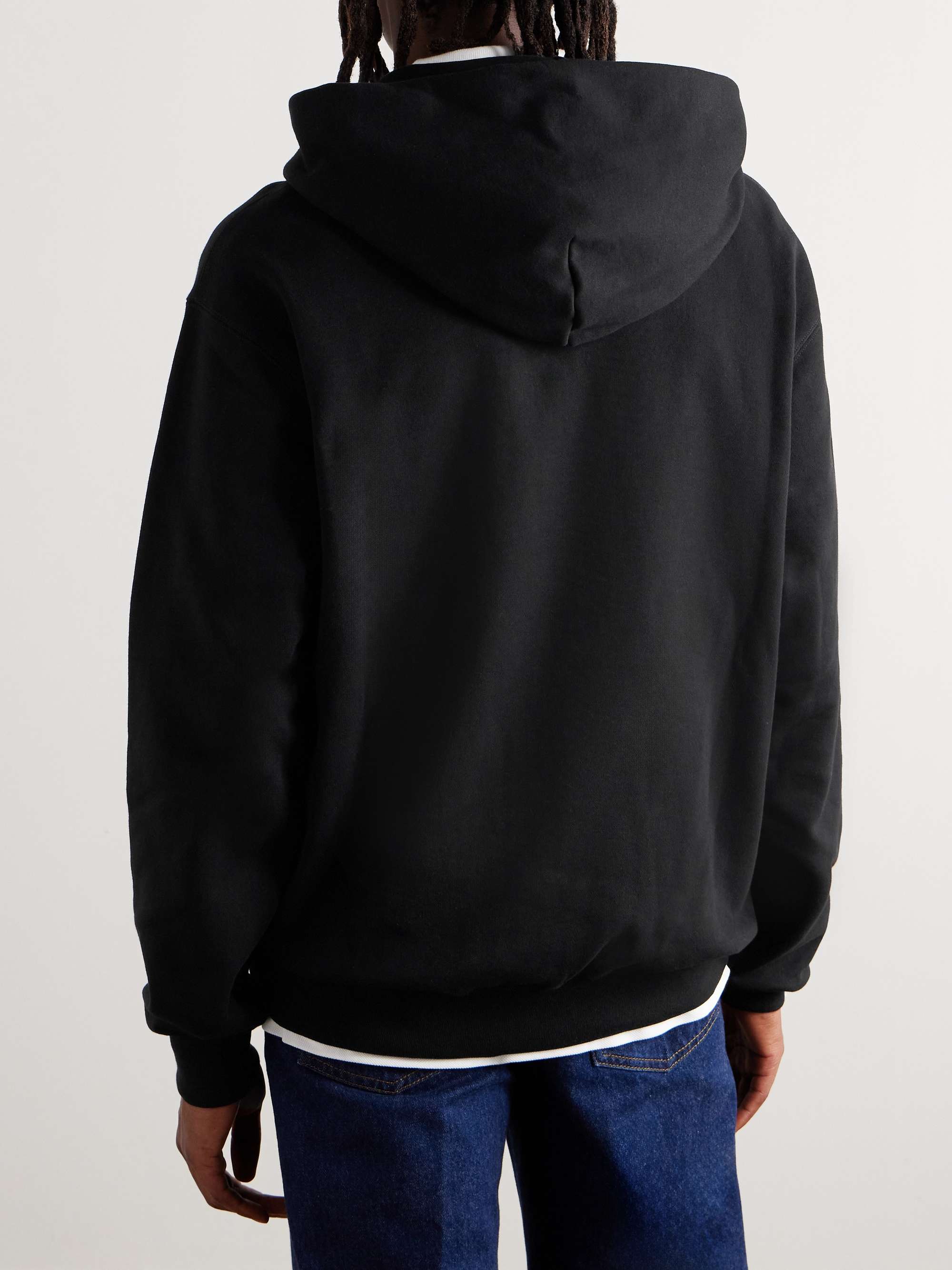 Logo-Appliquéd Crystal-Embellished Cotton-Jersey Hoodie view