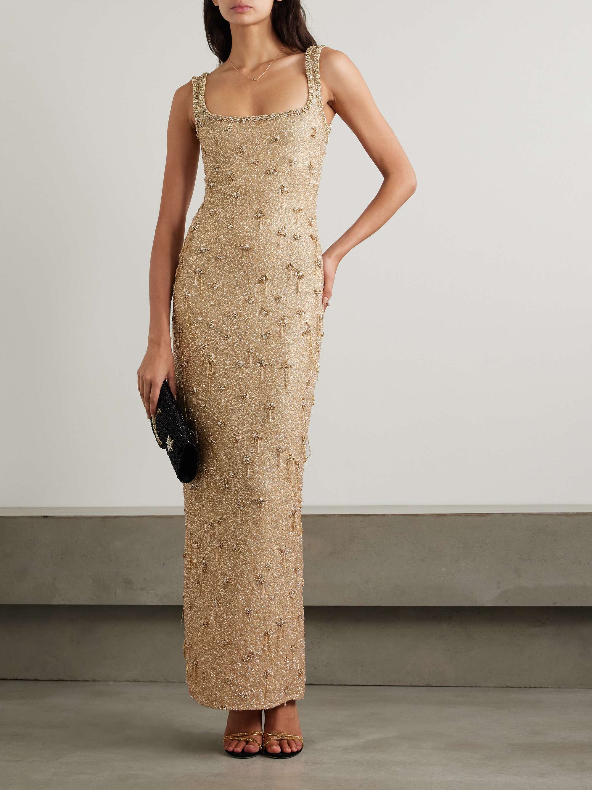 Athena embellished beaded tulle gown view