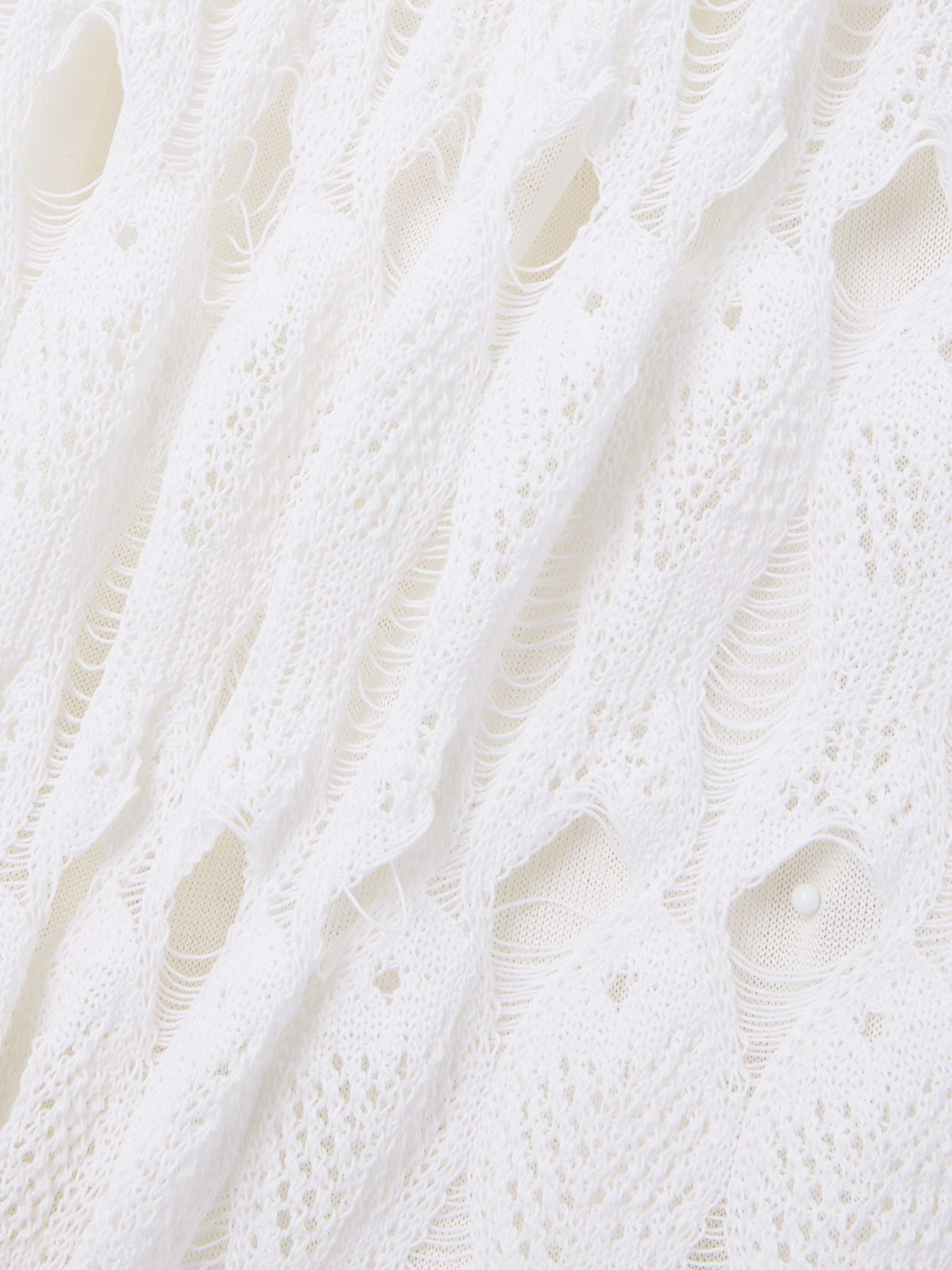 Embellished open-knit cotton and silk-blend midi dress view