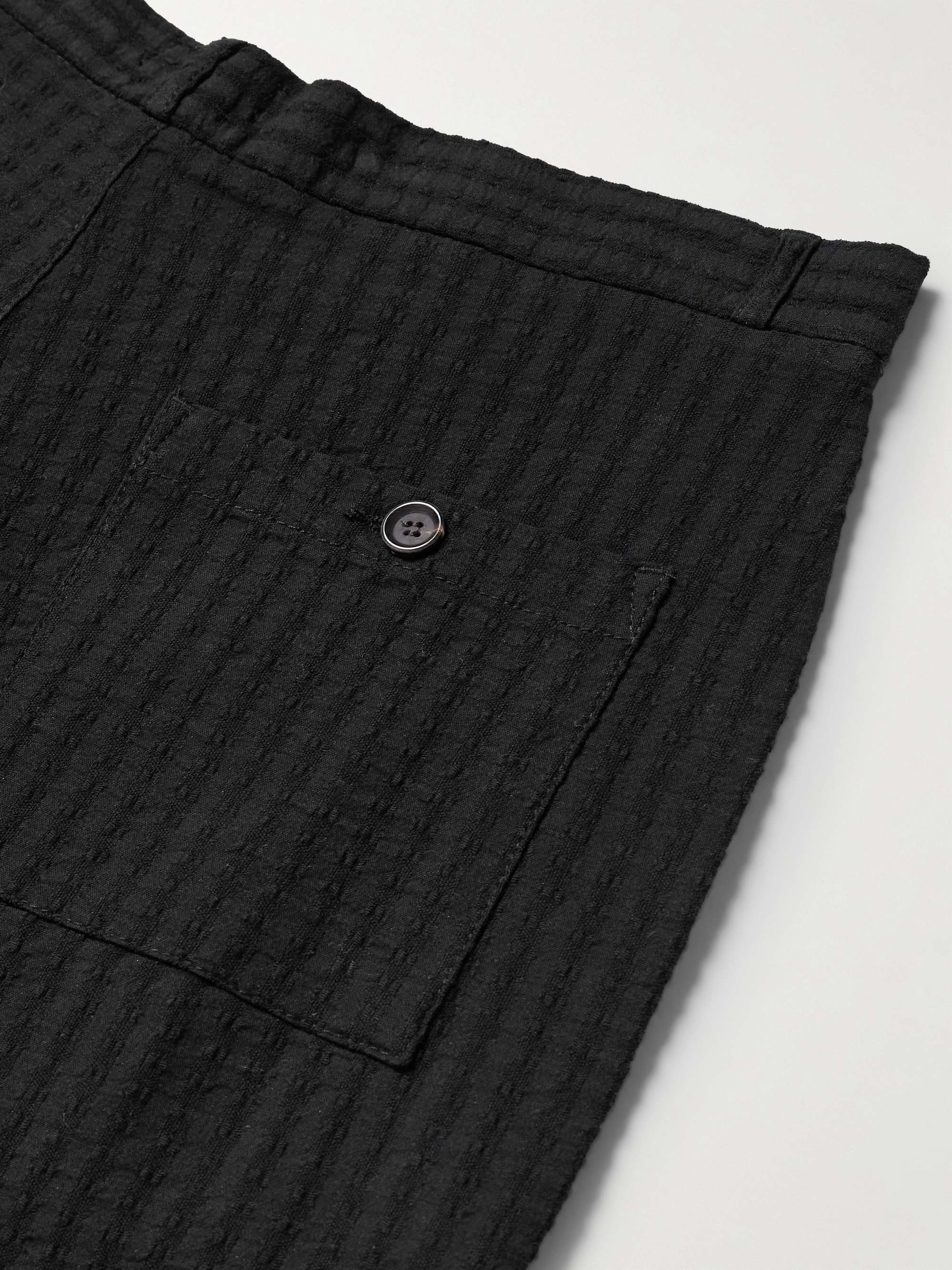William Straight-Leg Organic Cotton-Blend Seersucker Trousers view