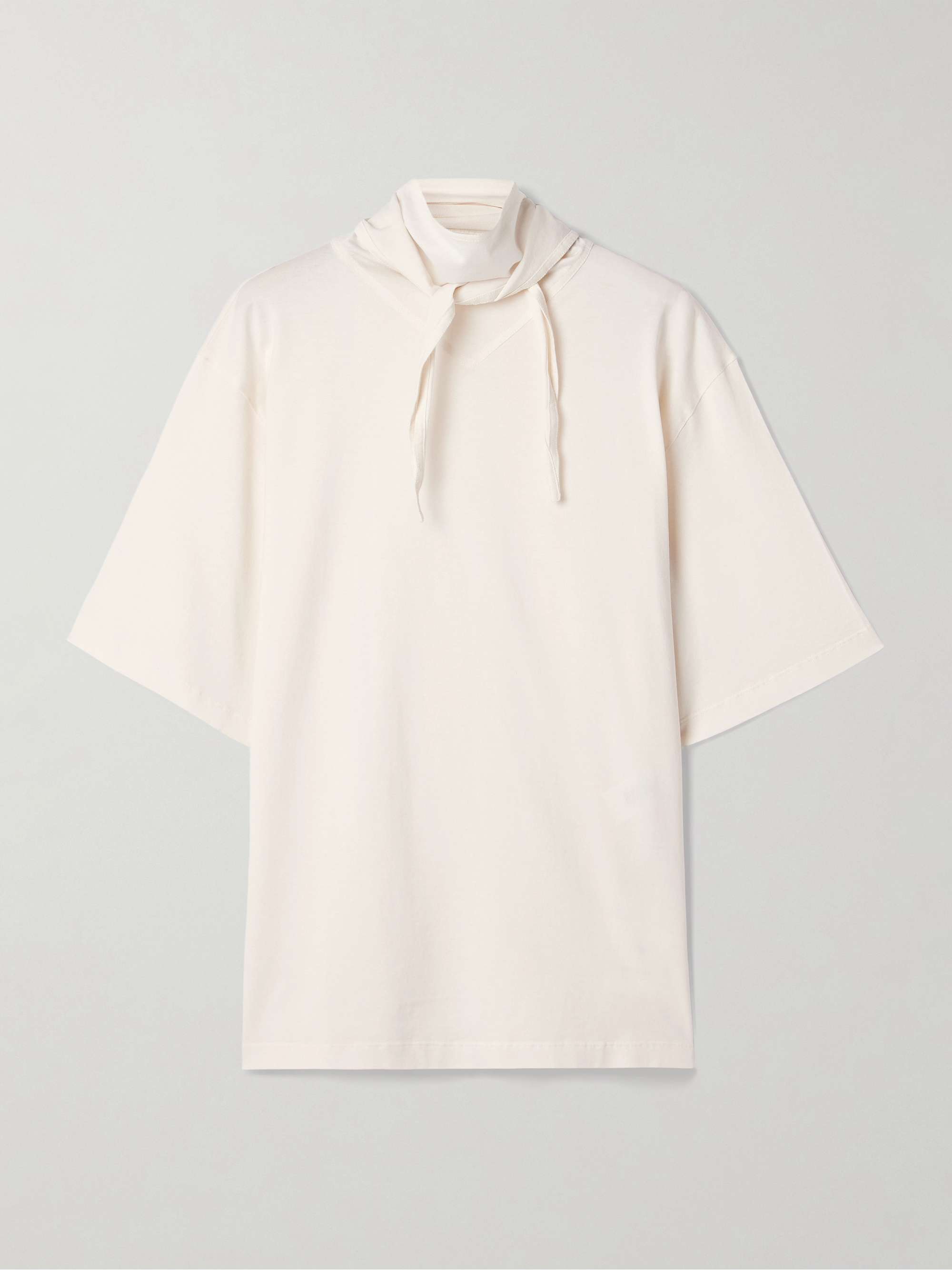 Tie-detailed cotton-jersey T-shirt hero visual