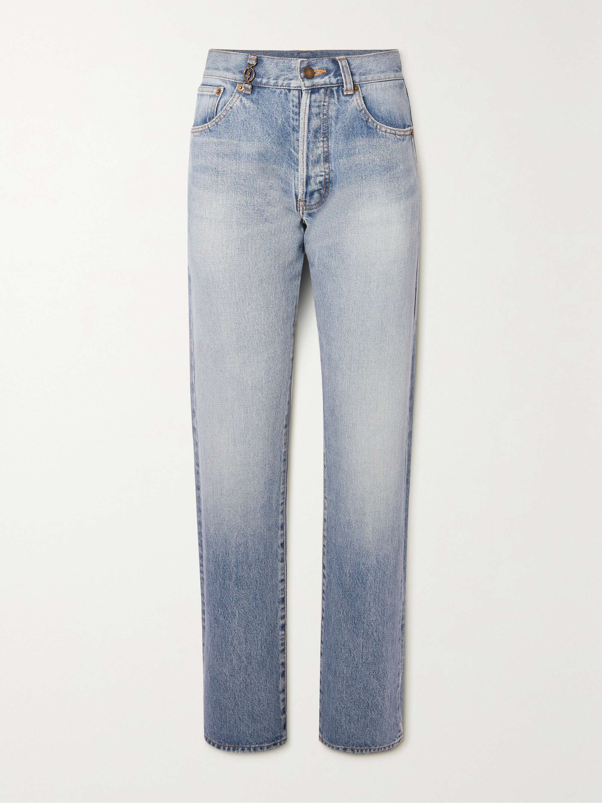 Cassandre embellished high-rise straight-leg jeans hero visual