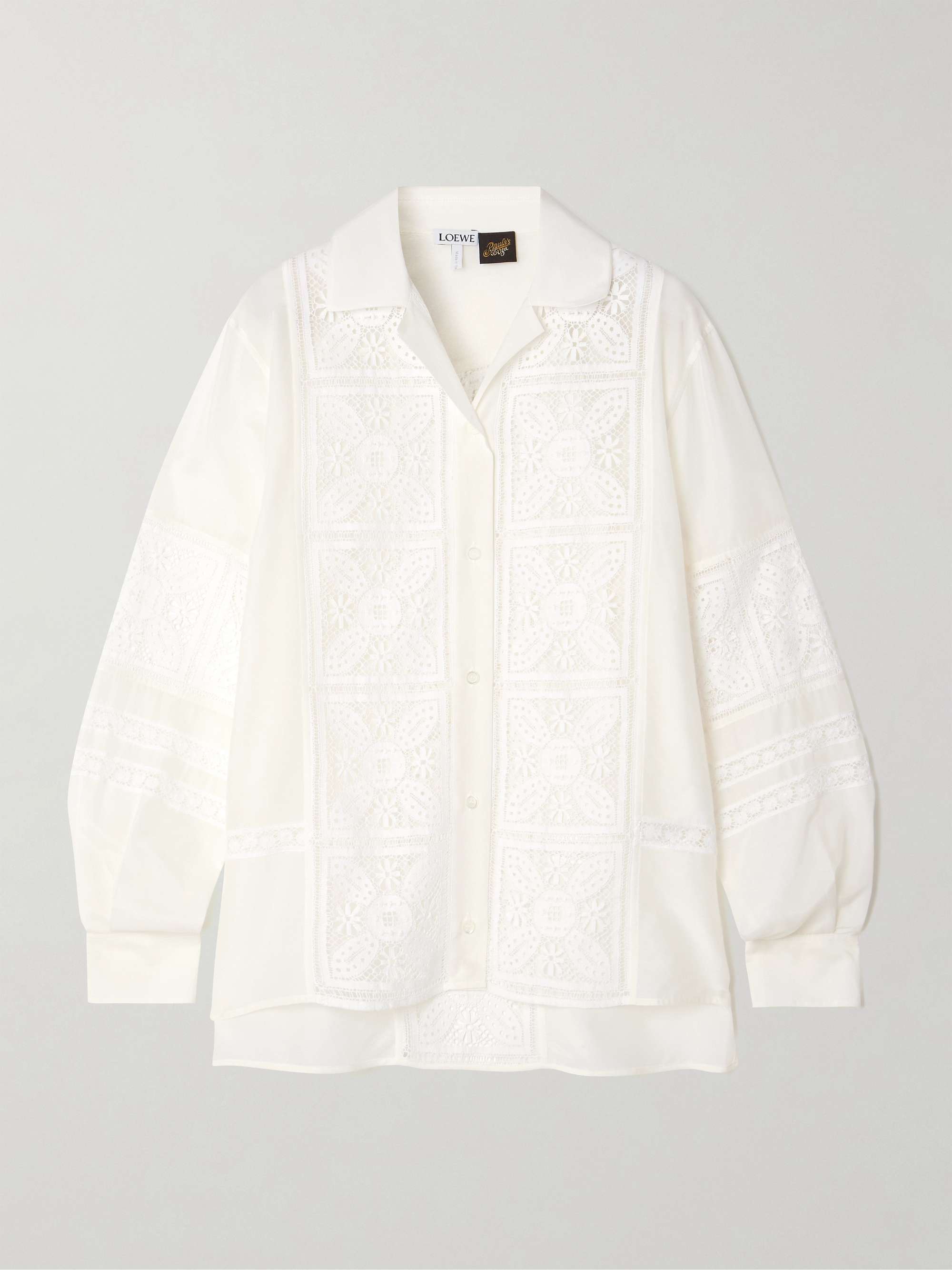 + Paula's Ibiza broderie anglaise cotton and silk-blend shirt hero visual