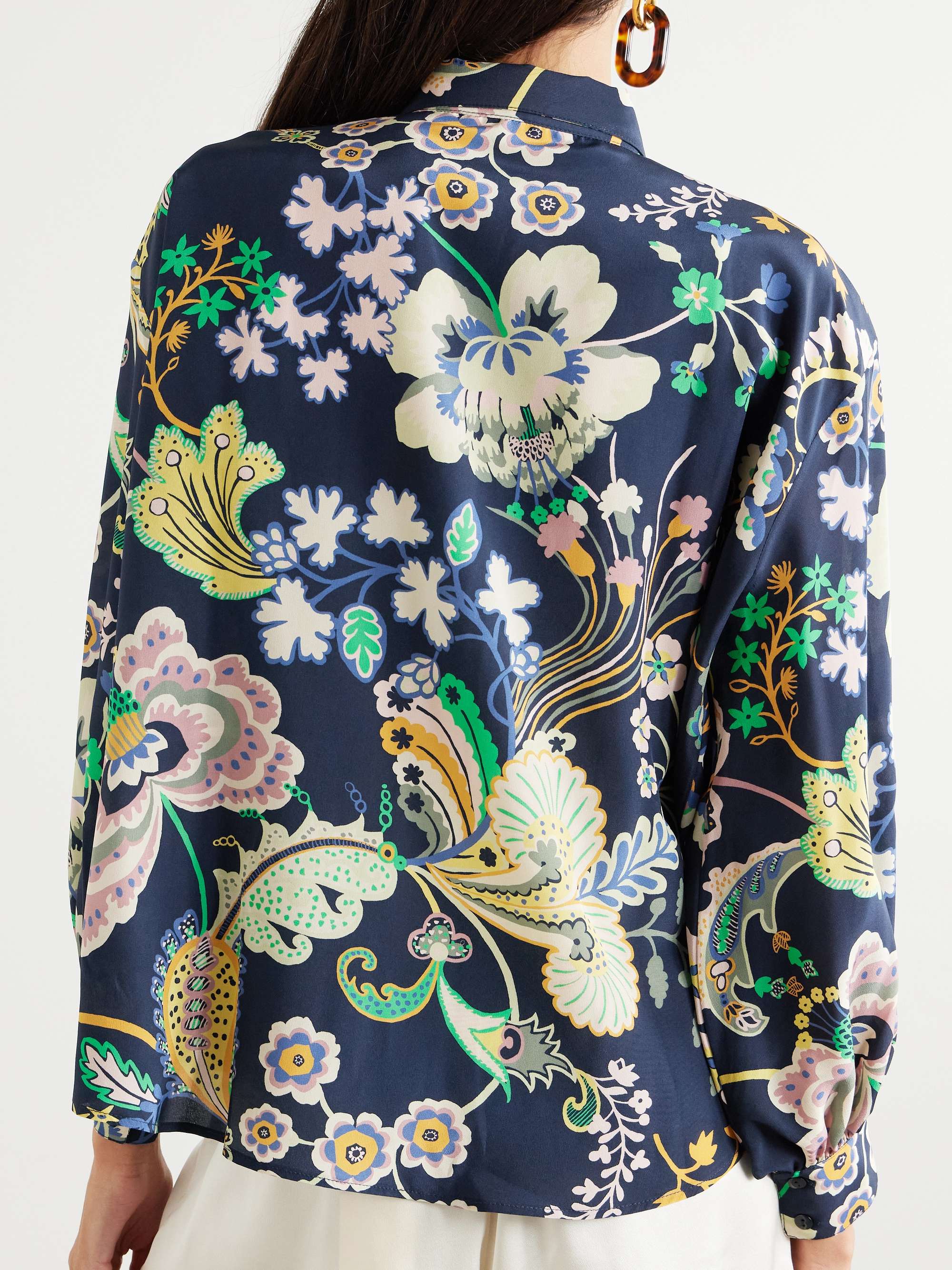 Emery printed silk crepe de chine shirt view