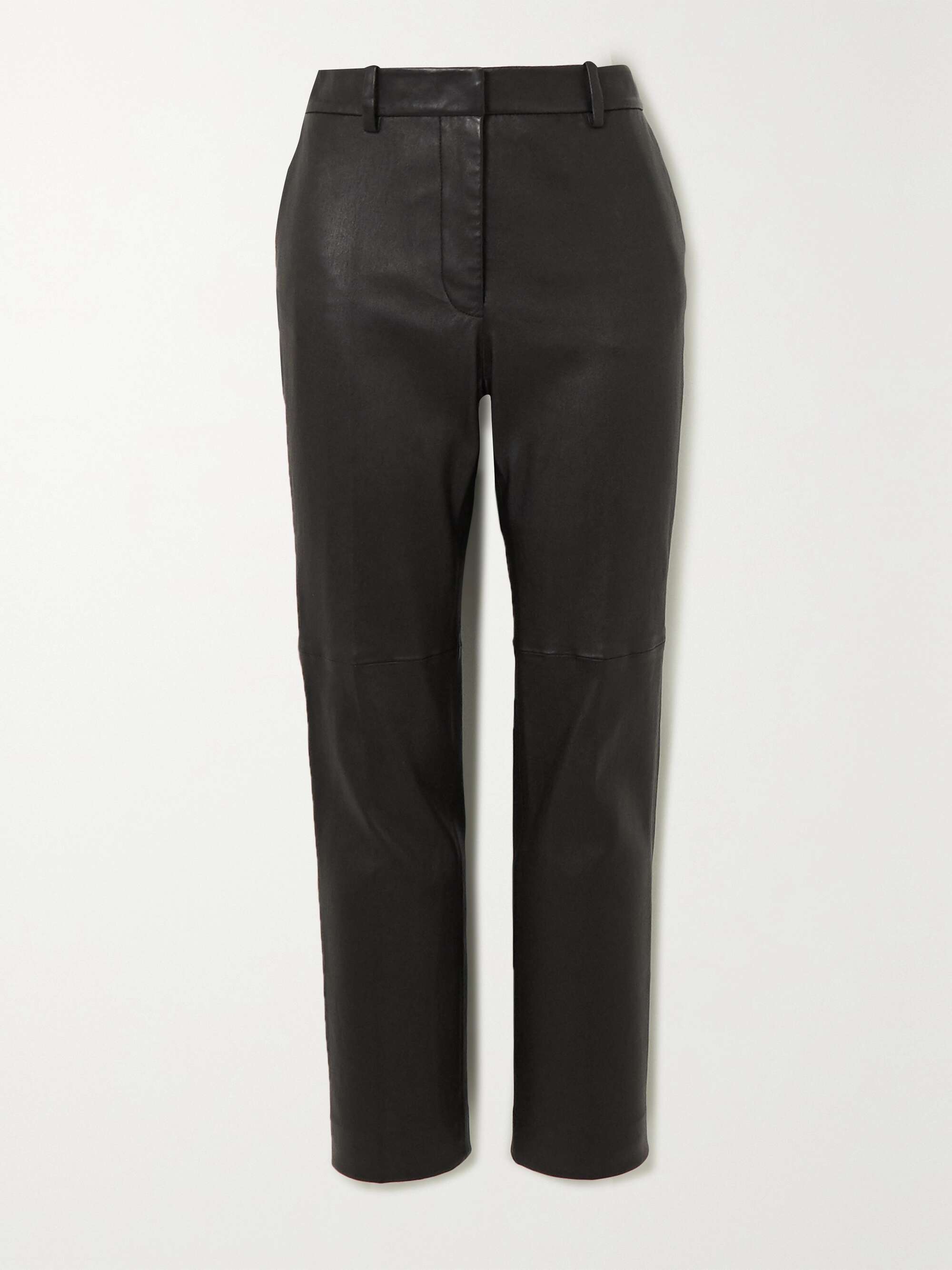 Coleman leather slim-fit pants hero visual