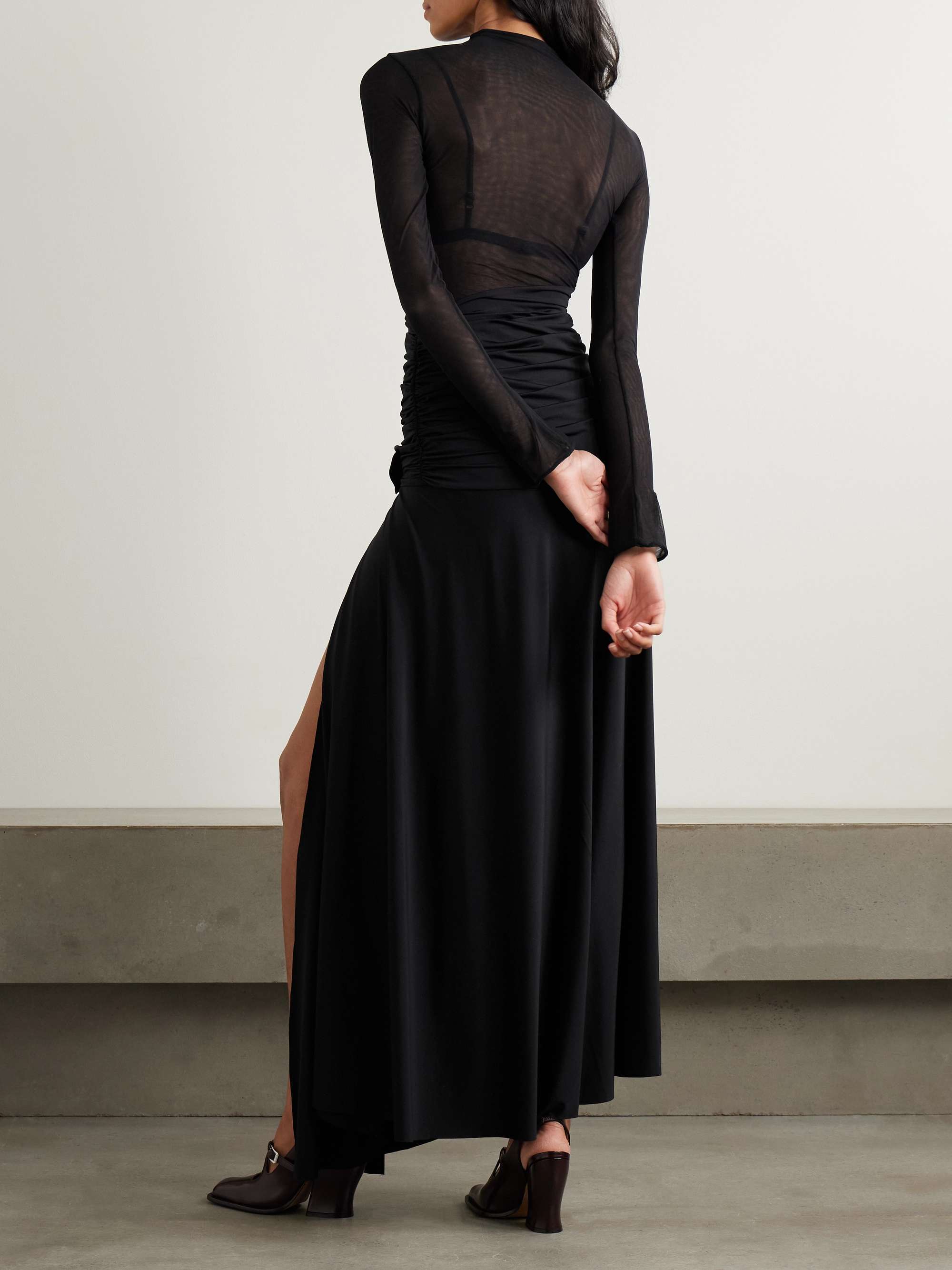 Mageia draped tulle and stretch satin-jersey maxi dress view