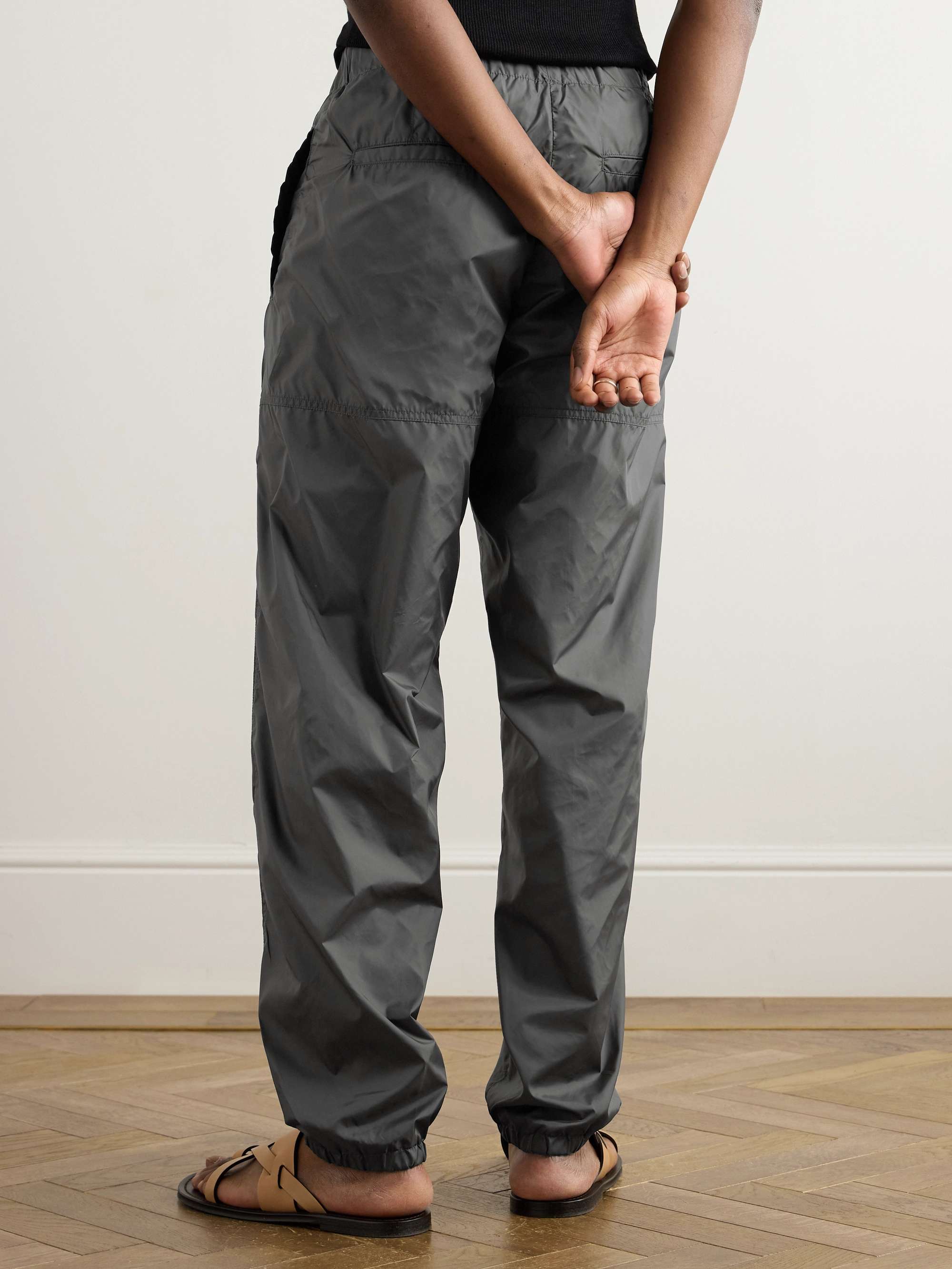 Tapered Crinkled-Nylon Trousers view