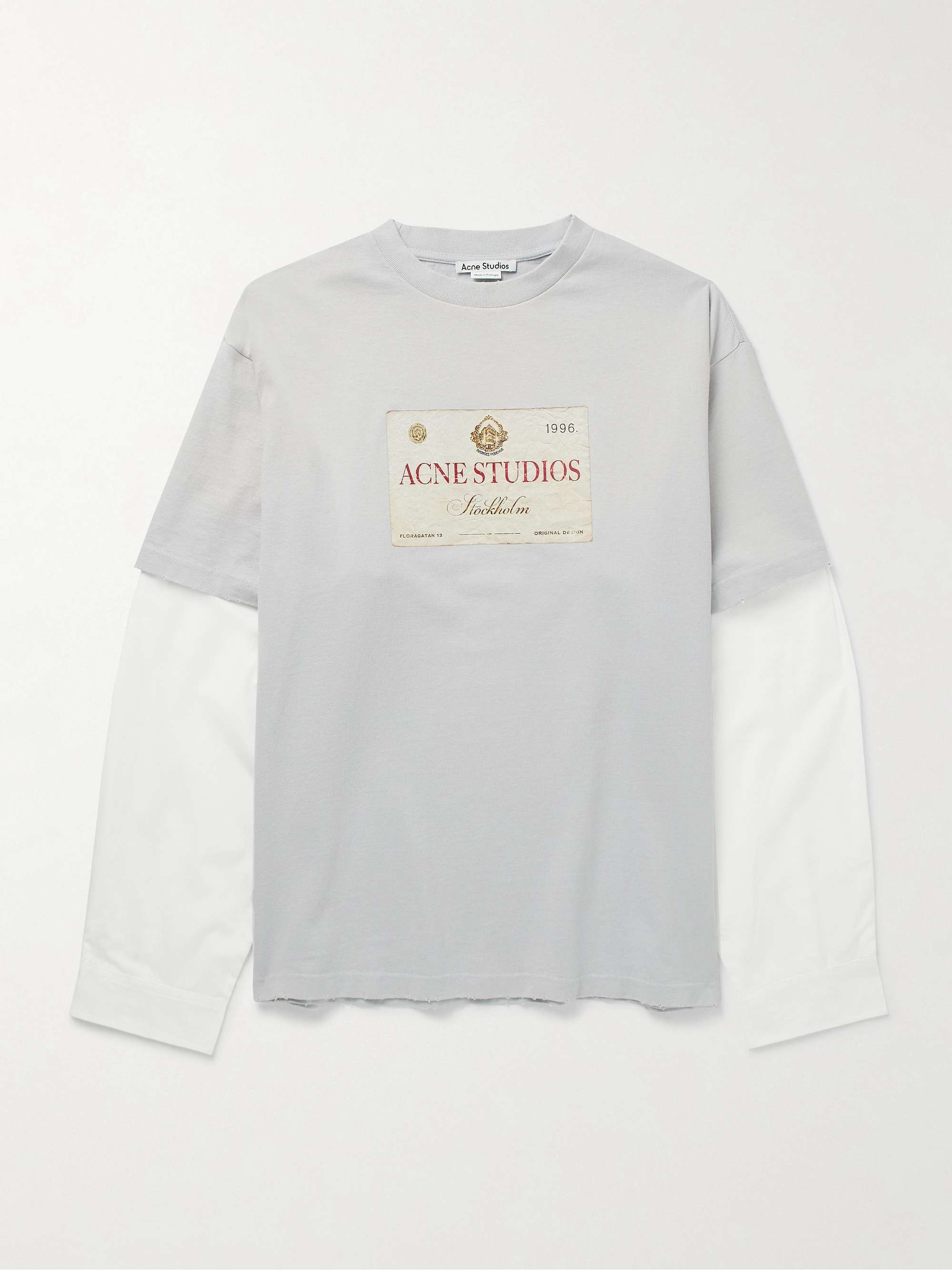 Edra Oversized Layered Logo-Print Cotton-Jersey and Poplin T-Shirt hero visual