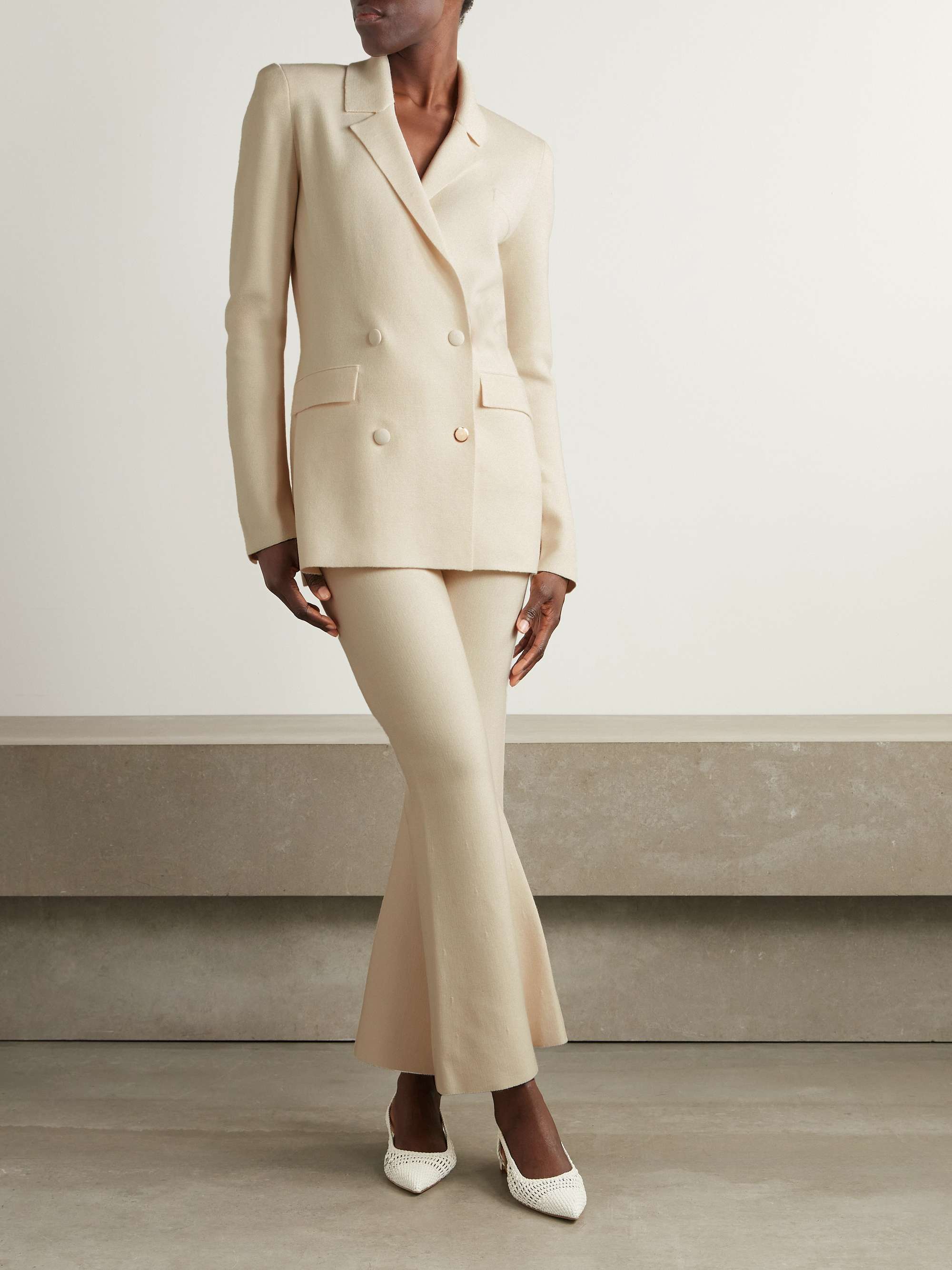 Bowen double-breasted knitted wool blazer view
