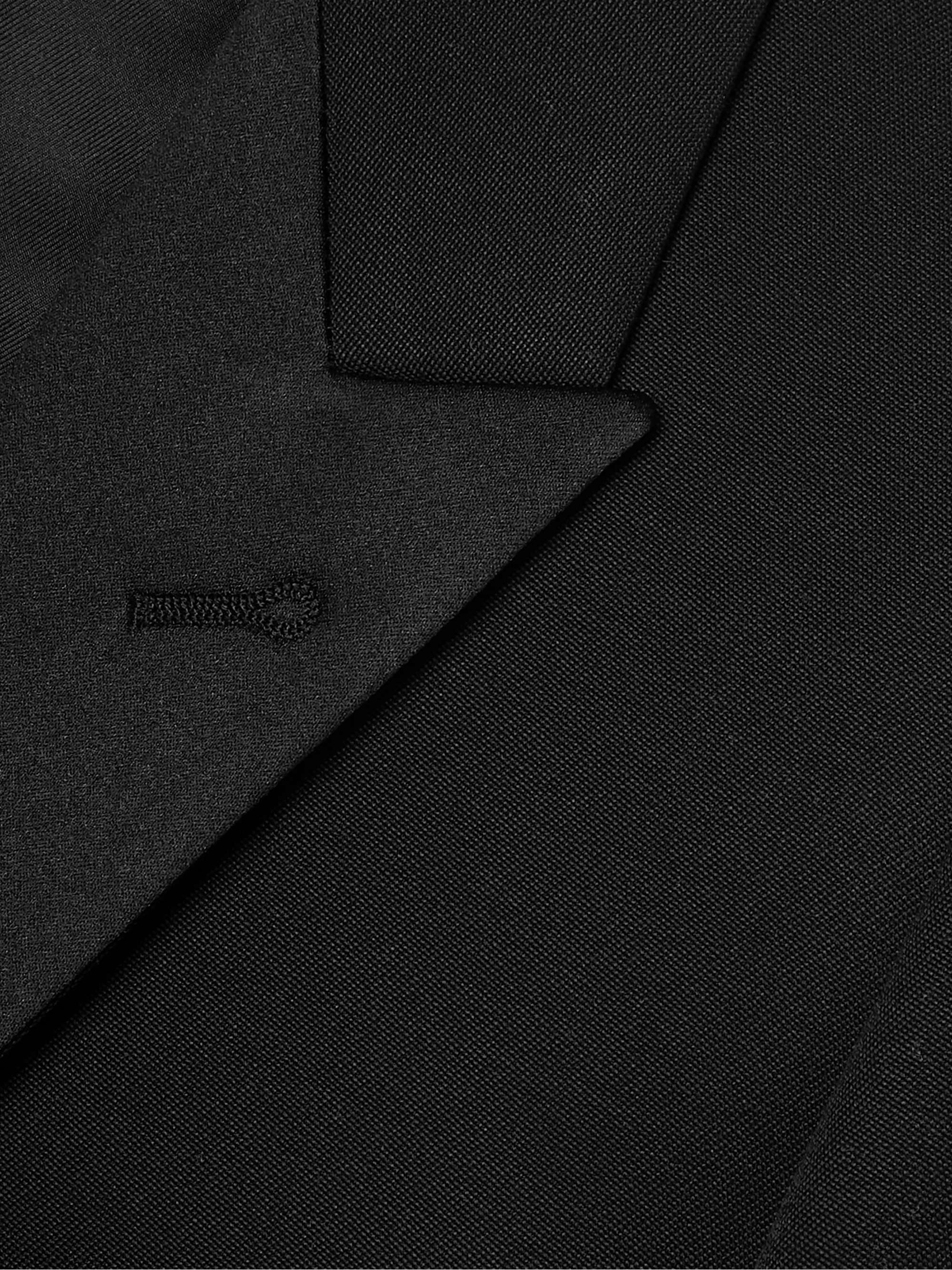 Tube satin-trimmed grain de poudre wool blazer view