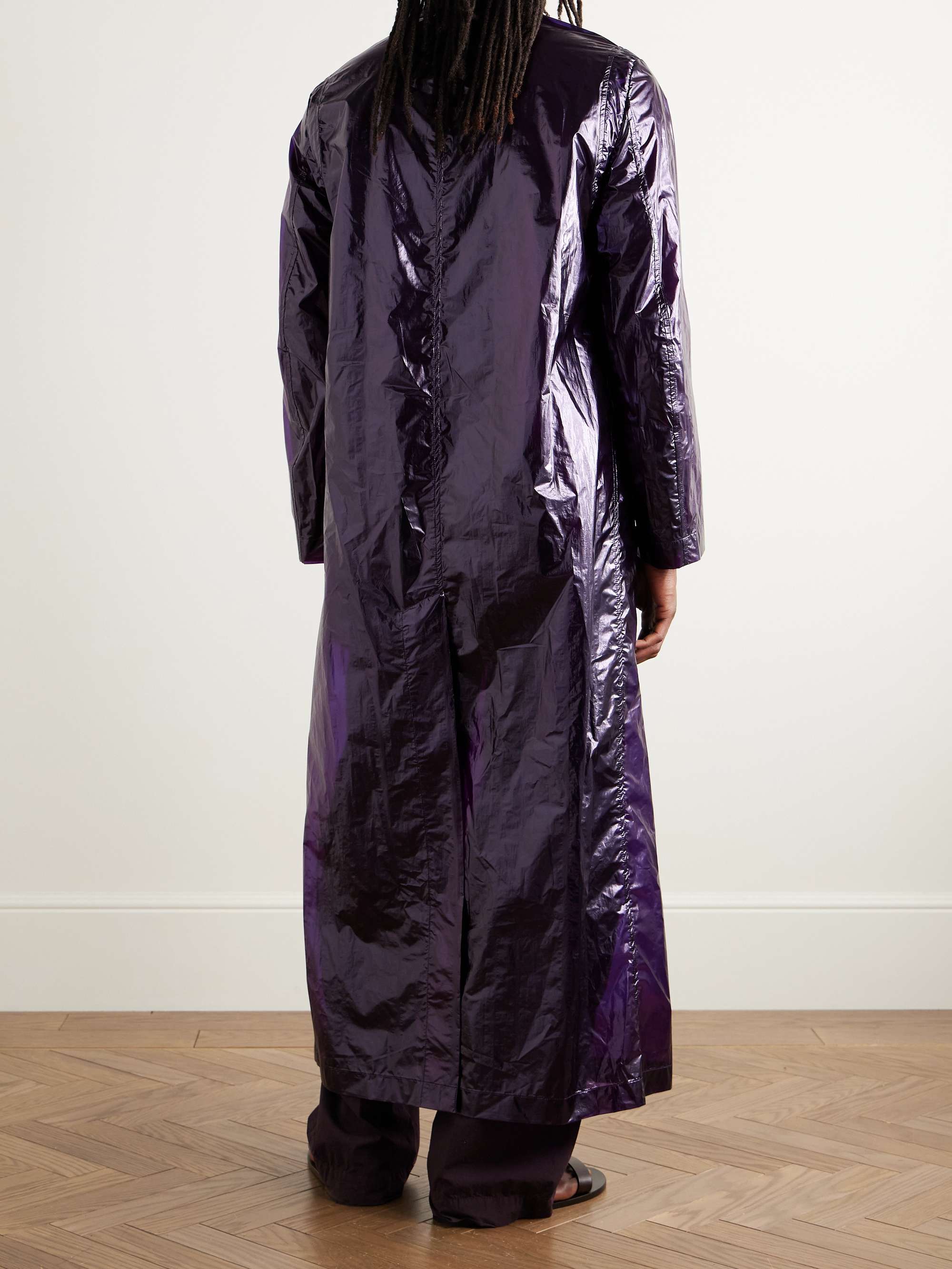 Crinkled-Nylon Trench Coat view