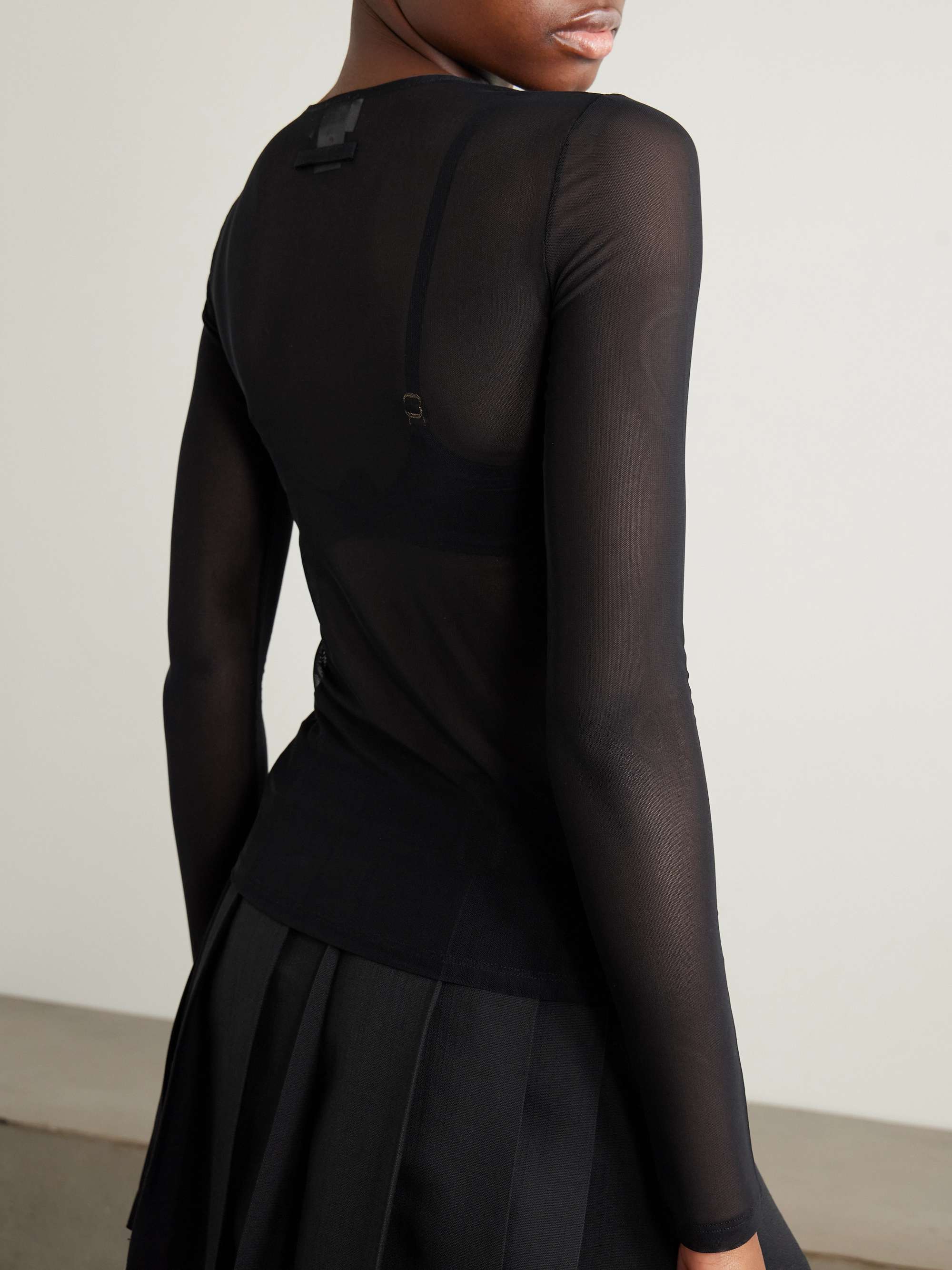 Flocked stretch-tulle top view