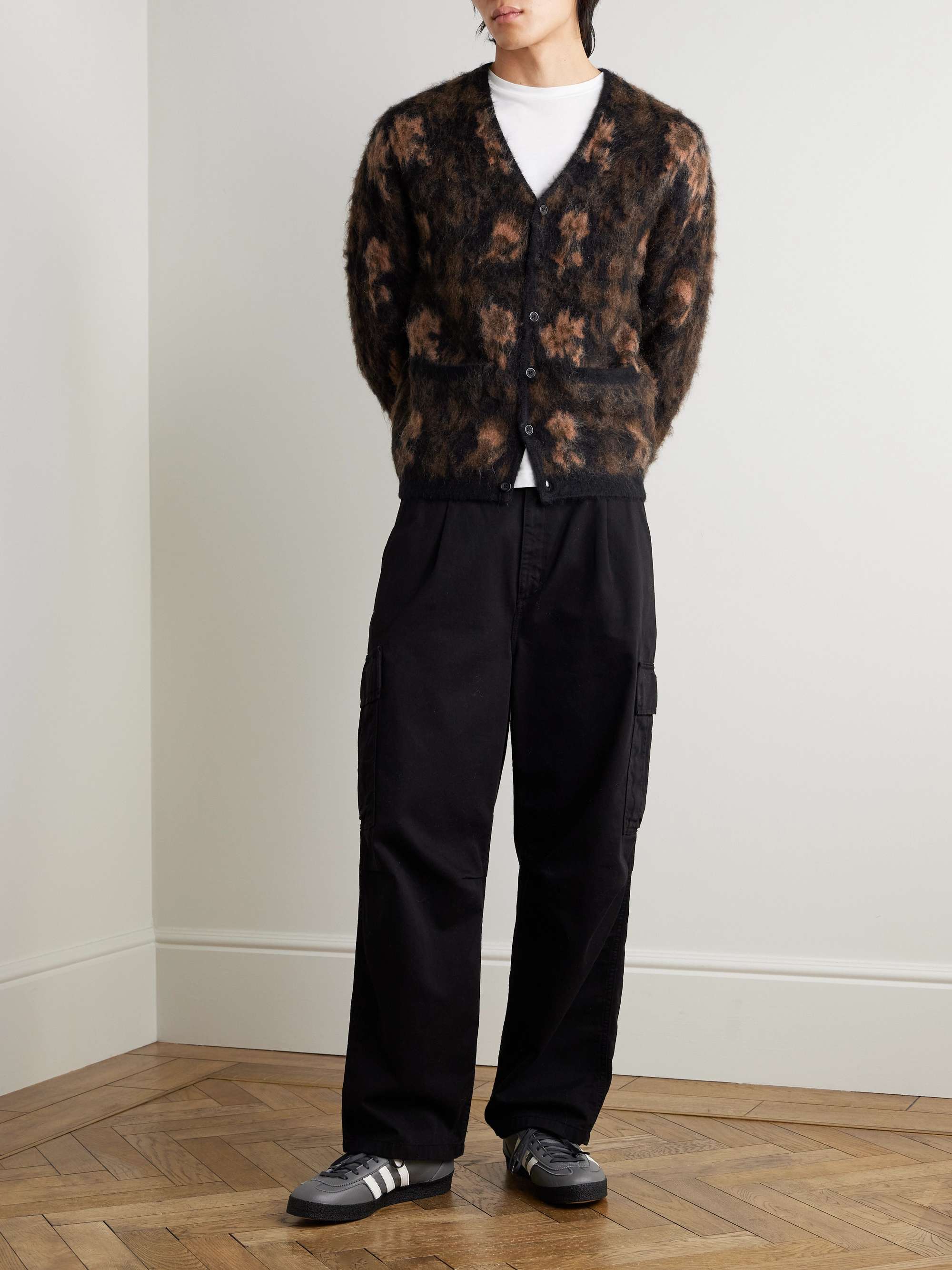 Floral-Jacquard Knitted Cardigan view