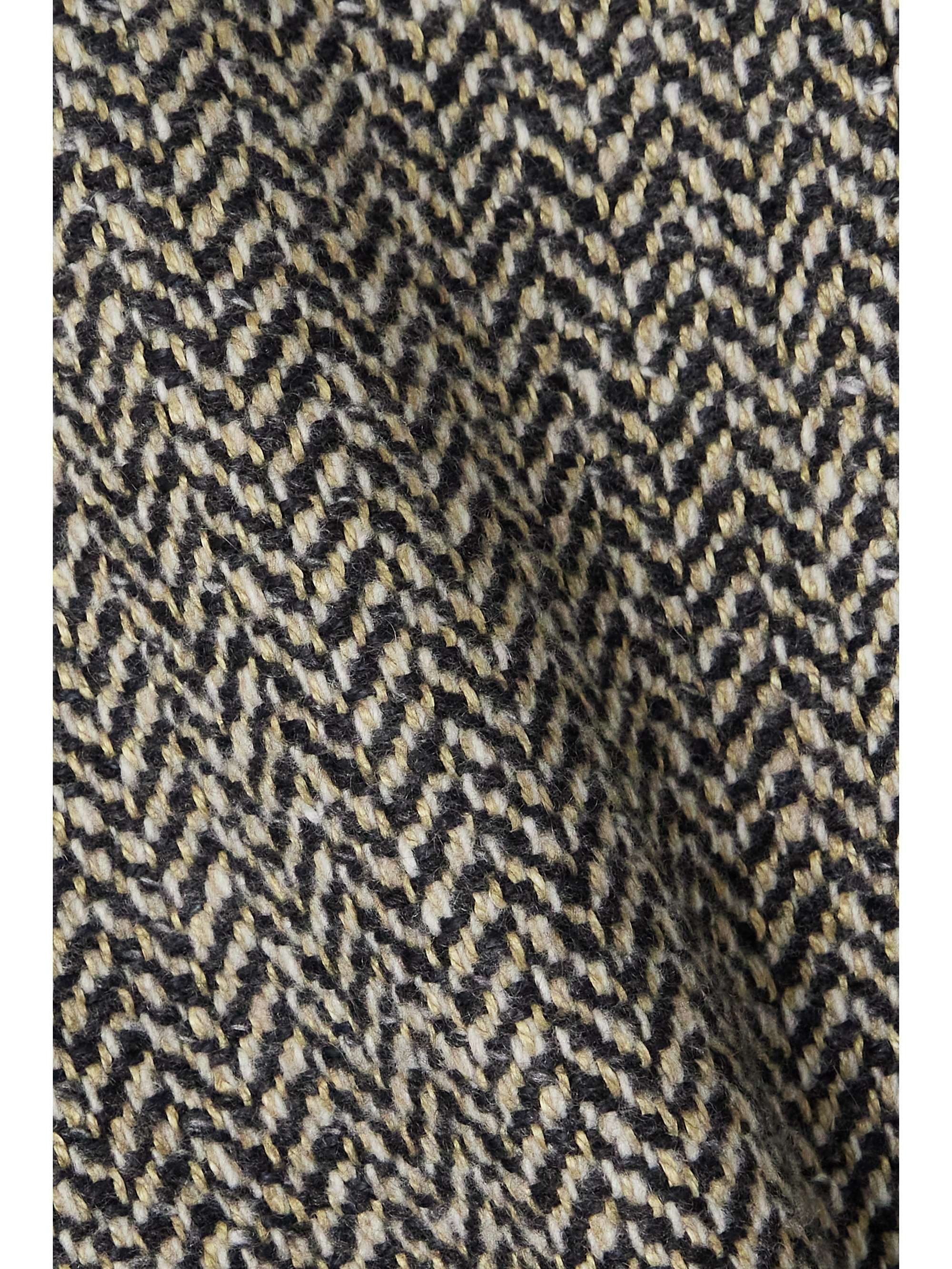 Herwin double-breasted herringbone linen and cashmere-blend coat view
