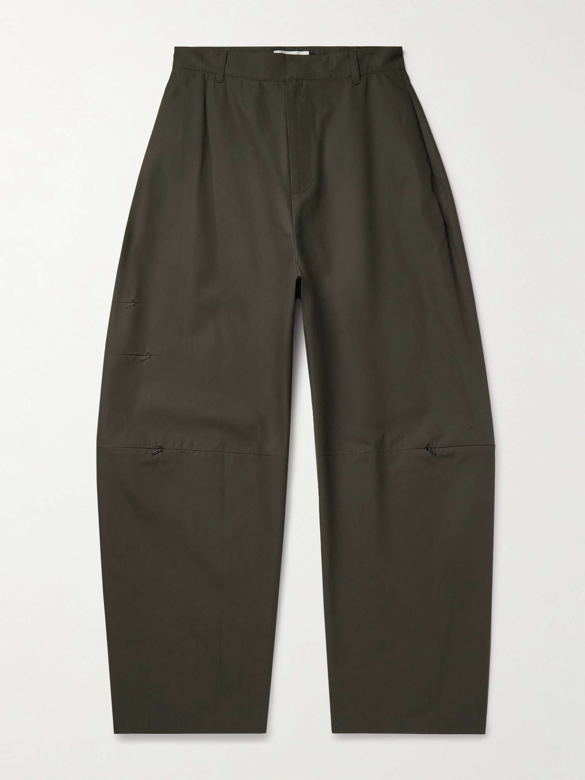 Barrel-Leg Cotton-Poplin Trousers hero visual