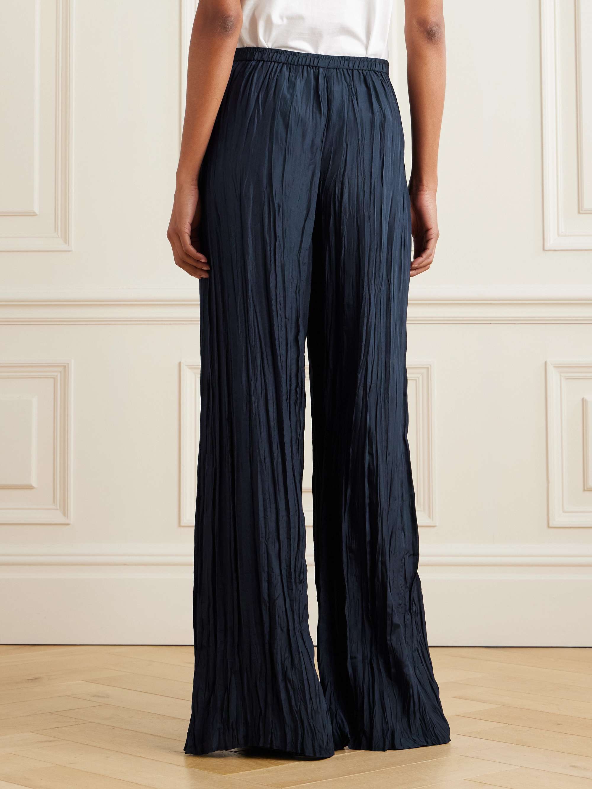 Thoresby crinkled silk-habotai wide-leg pants view