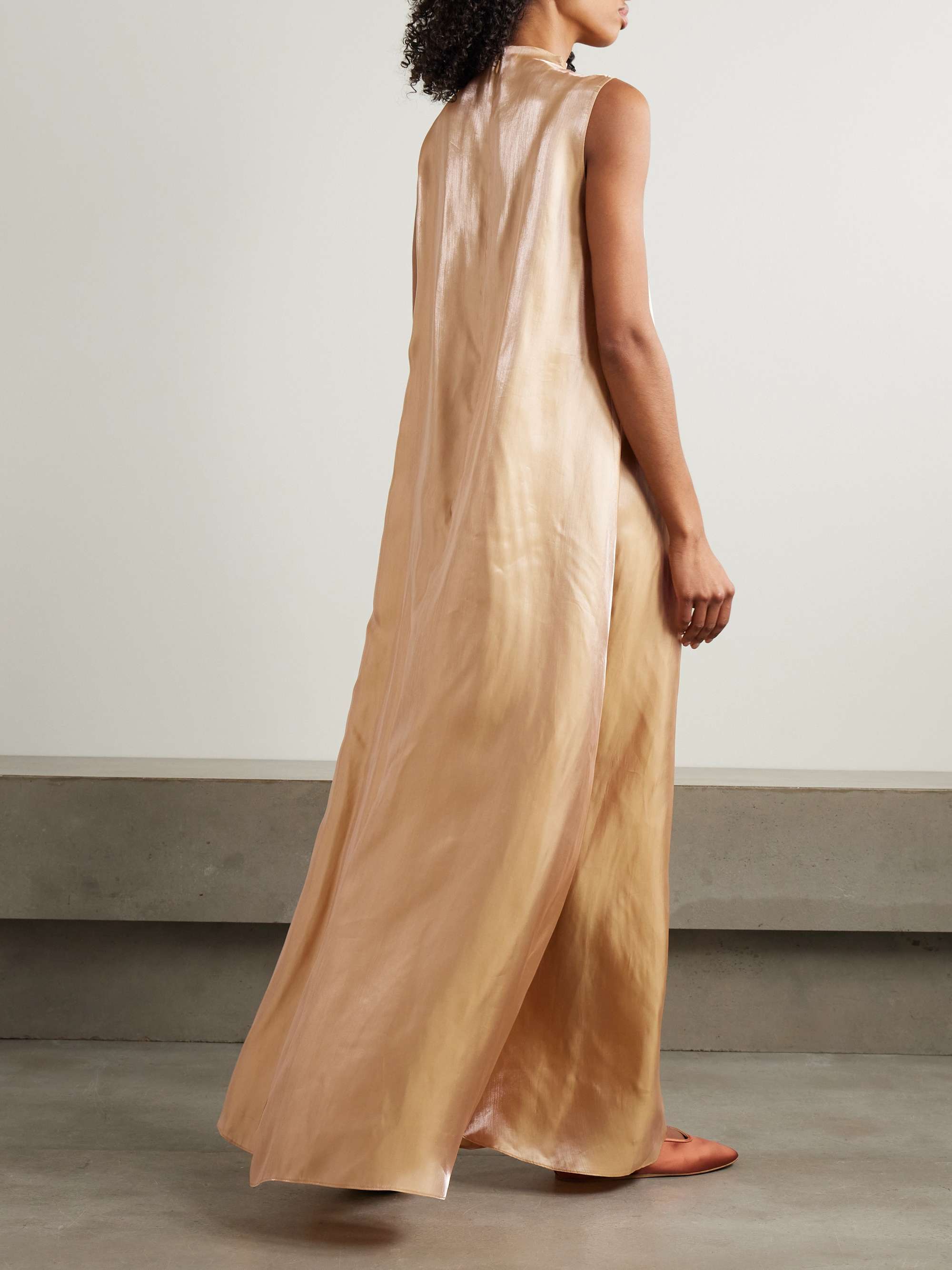 Araya metallic organza turtleneck maxi dress view
