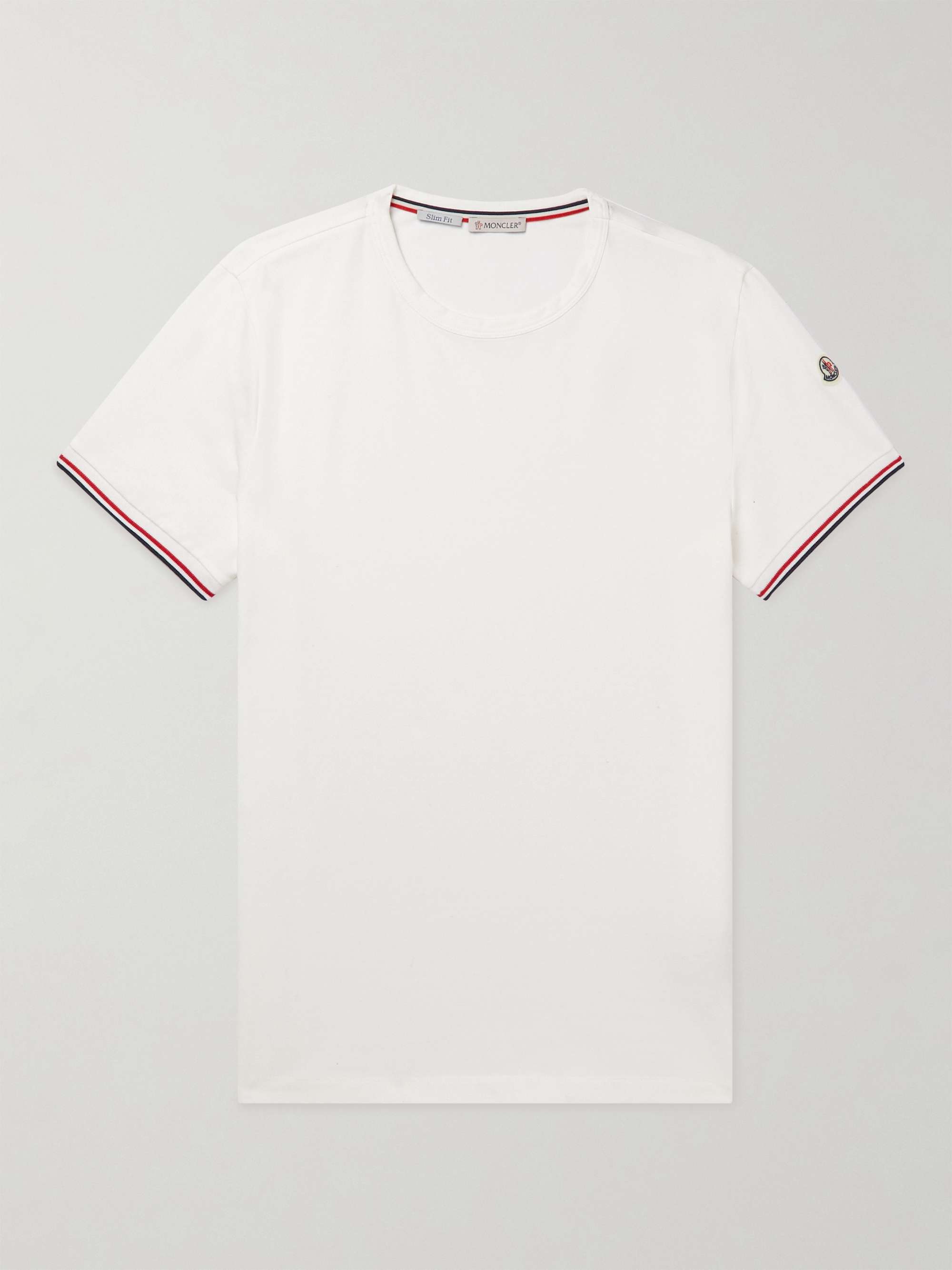 Logo-Appliquéd Striped Stretch-Cotton Jersey T-Shirt hero visual
