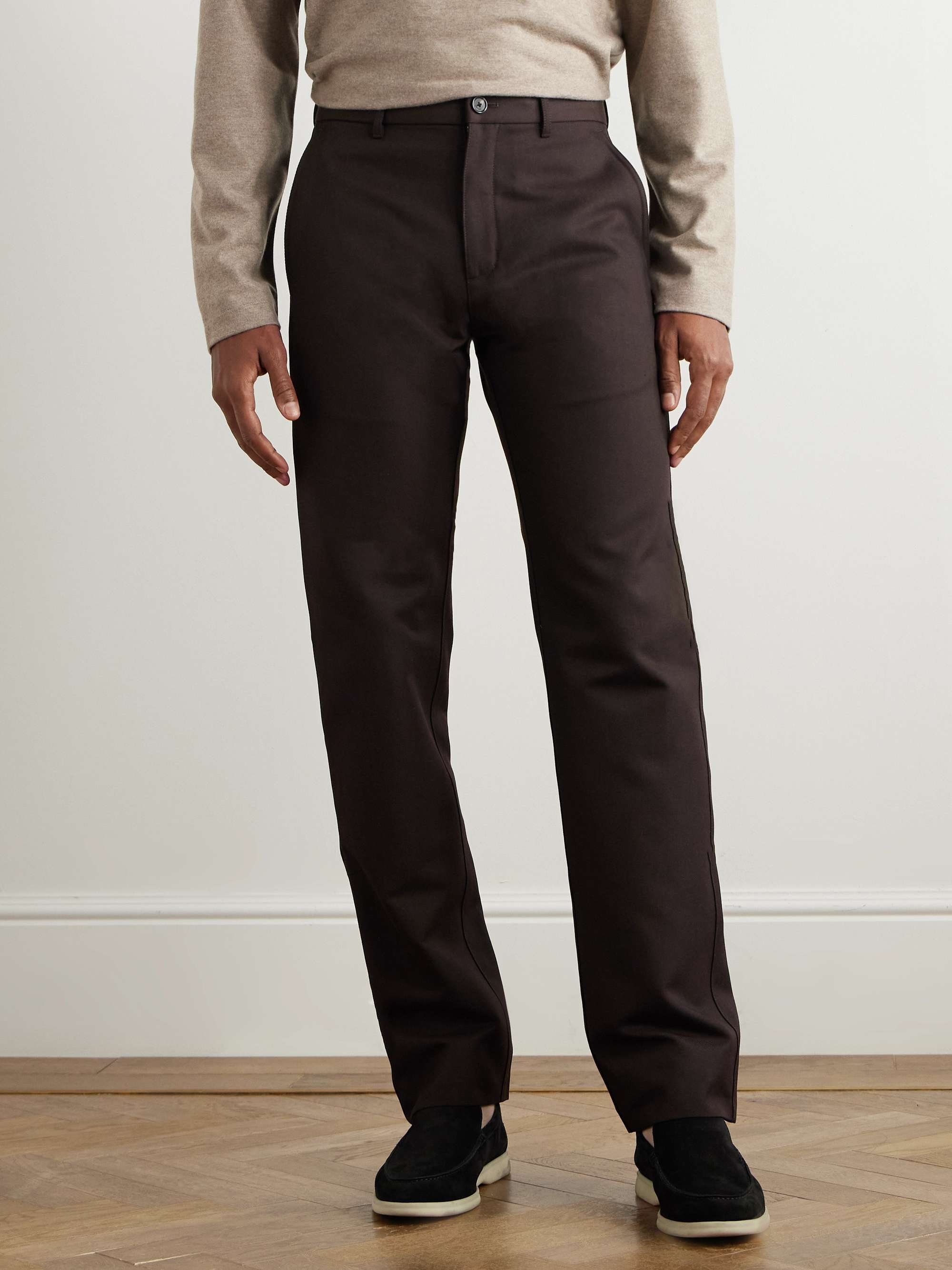 Harper Portland Straight-Leg Wool and Cotton-Blend Twill Trousers view