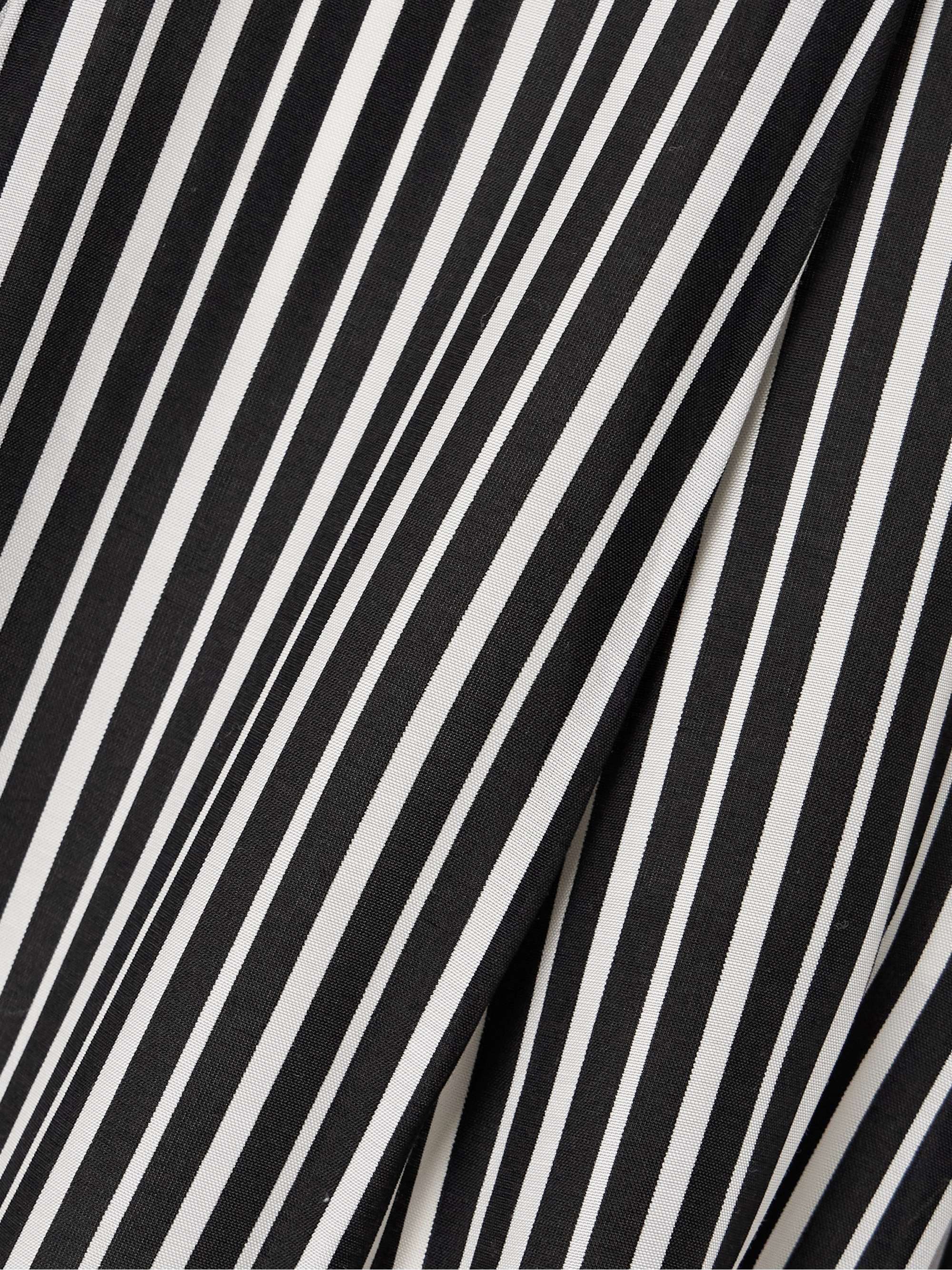 Pleated striped recycled-crepe de chine straight-leg pants view