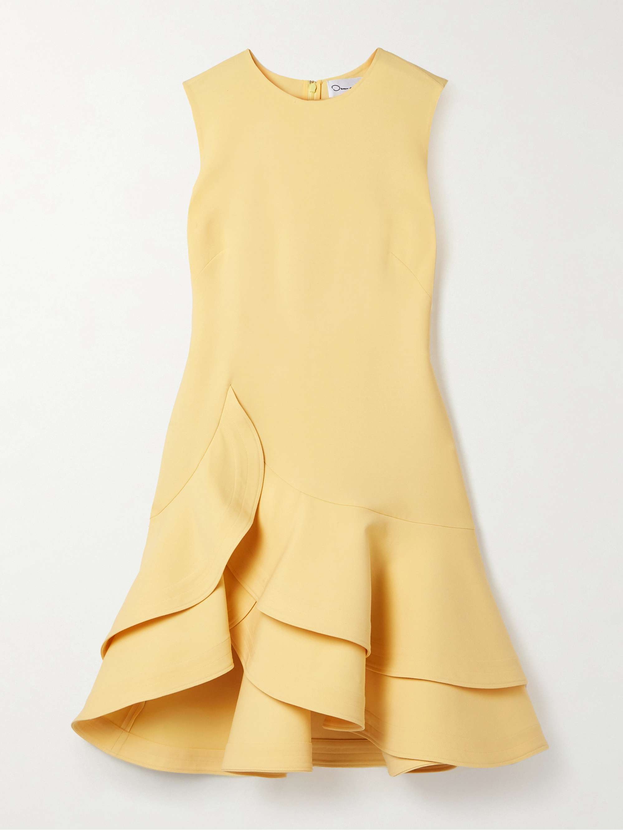 Ruffled wool-blend crepe mini dress hero visual