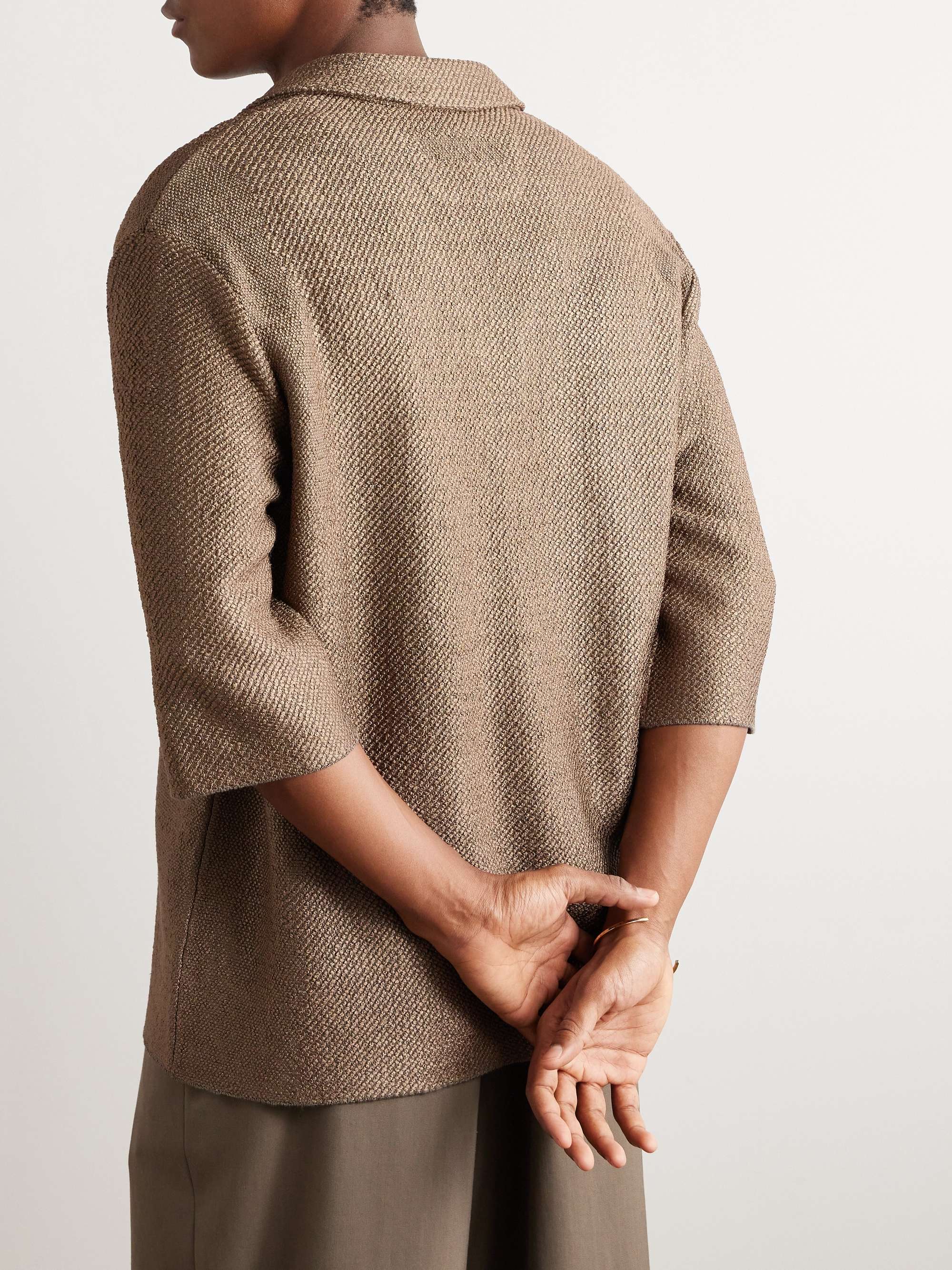 Serengheti Silk and Oasi Linen-Blend Polo Shirt view