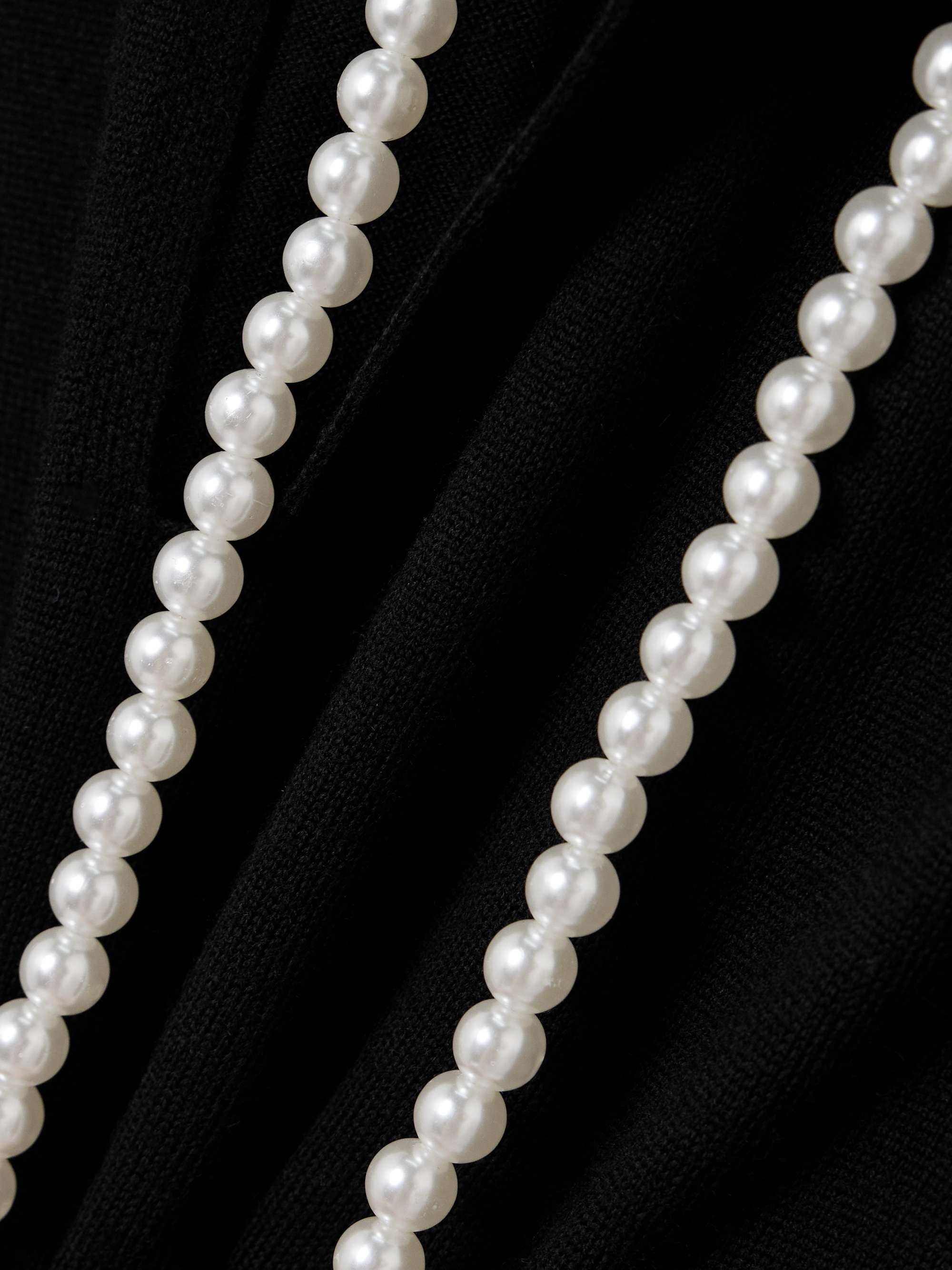 Crush faux pearl-embellished wool mini dress view