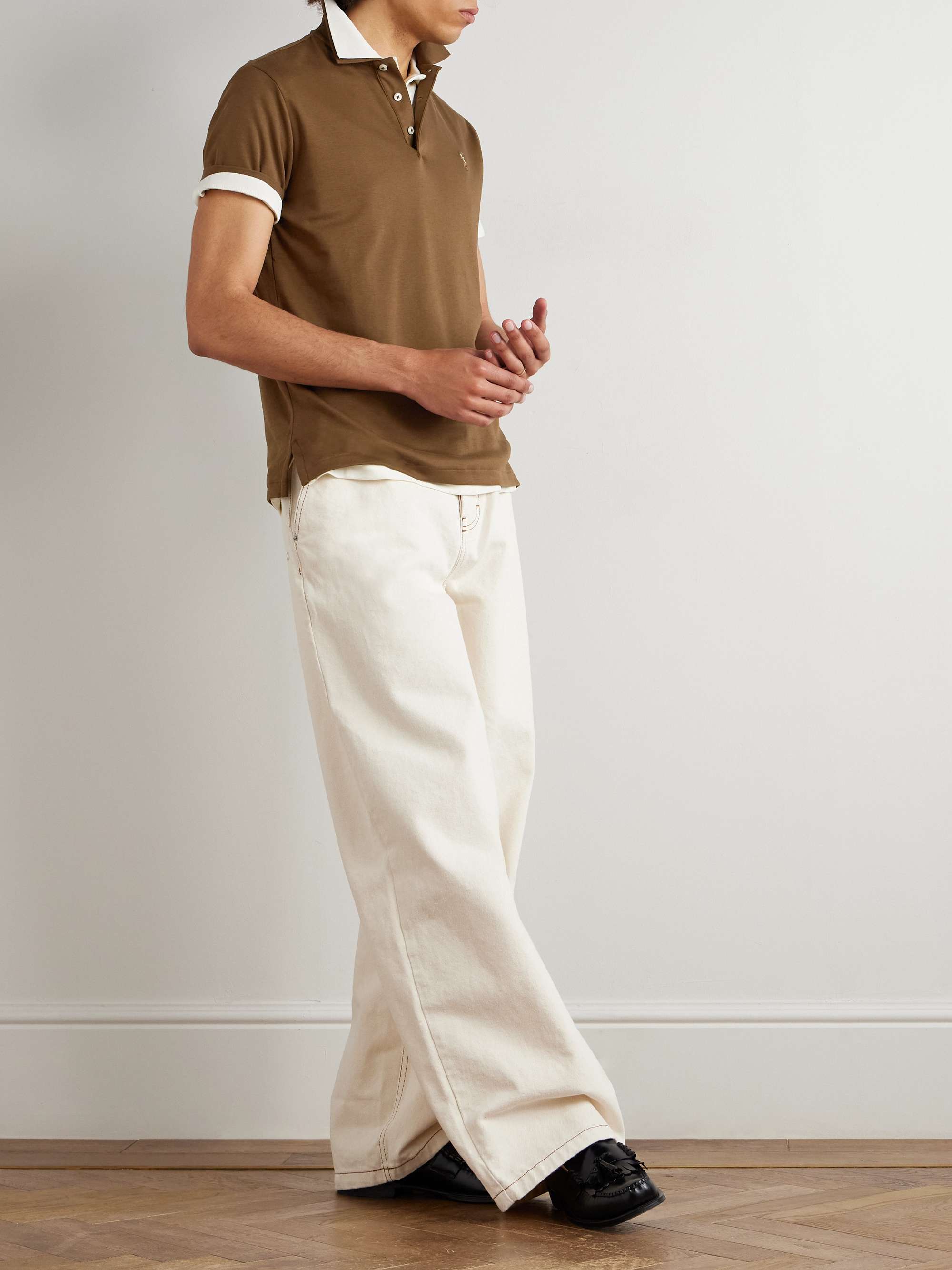 Logo-Embroidered Cotton-Jersey Polo Shirt view