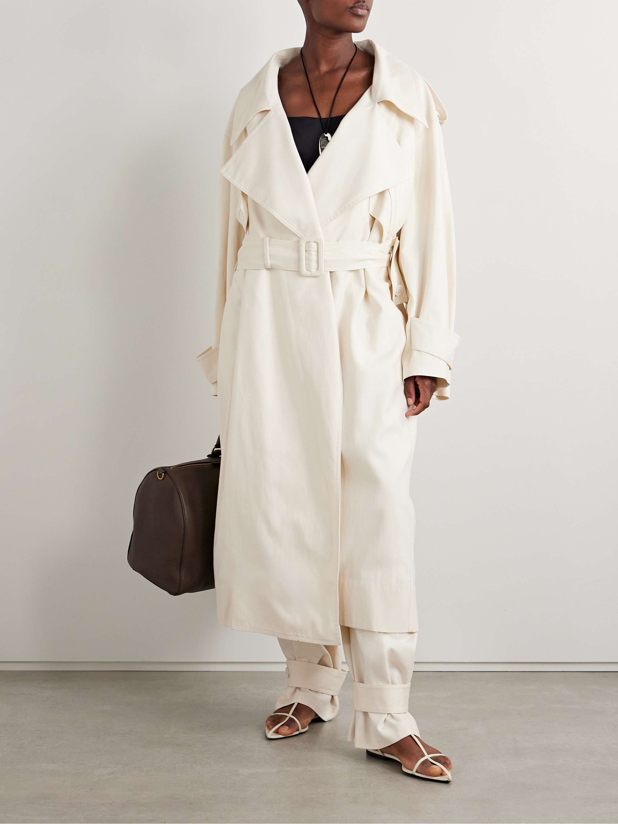 Oversized belted Lyocell and organic cotton-blend trench coat view