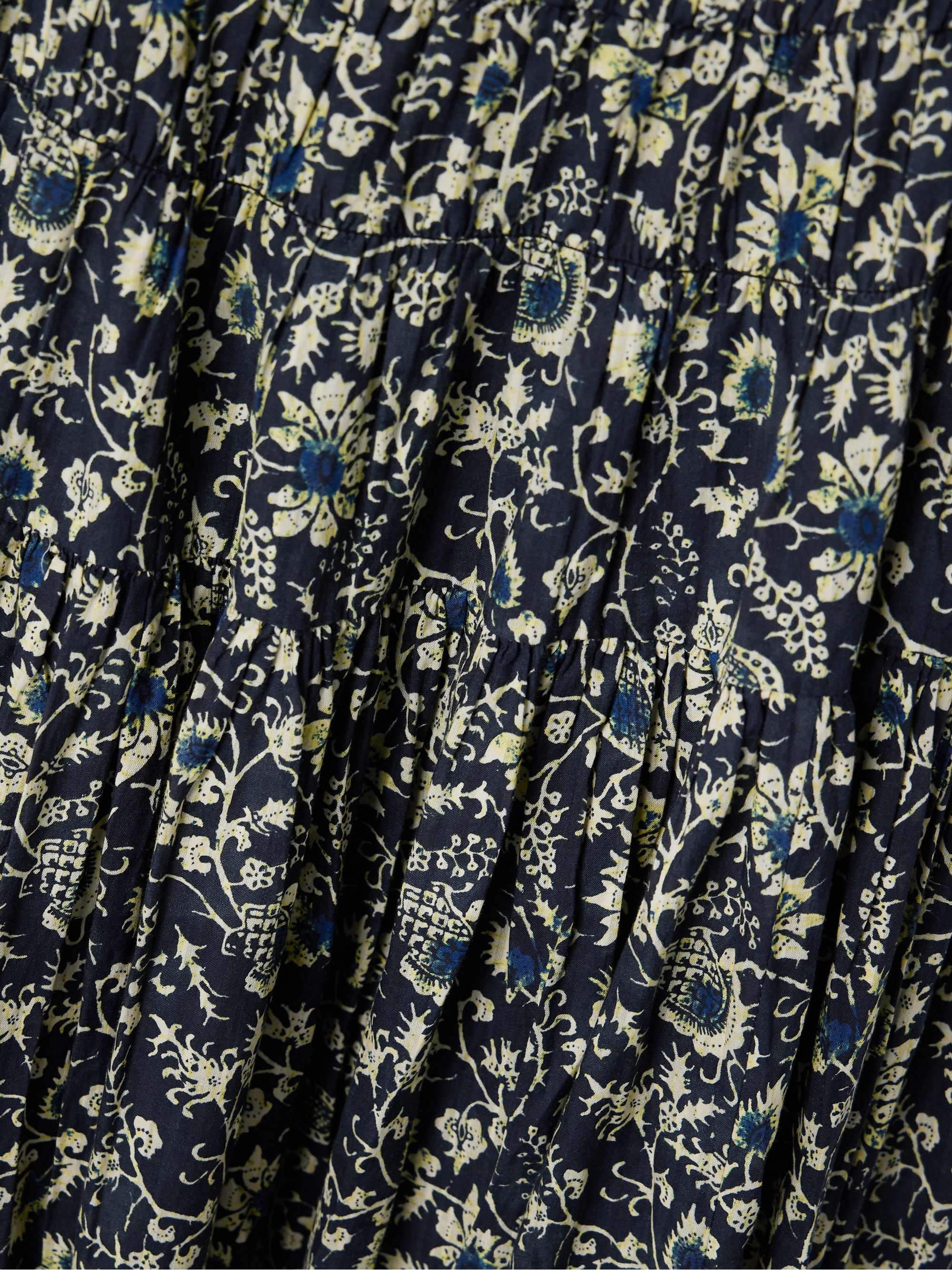 Mona shirred floral-print cotton-blend midi dress view