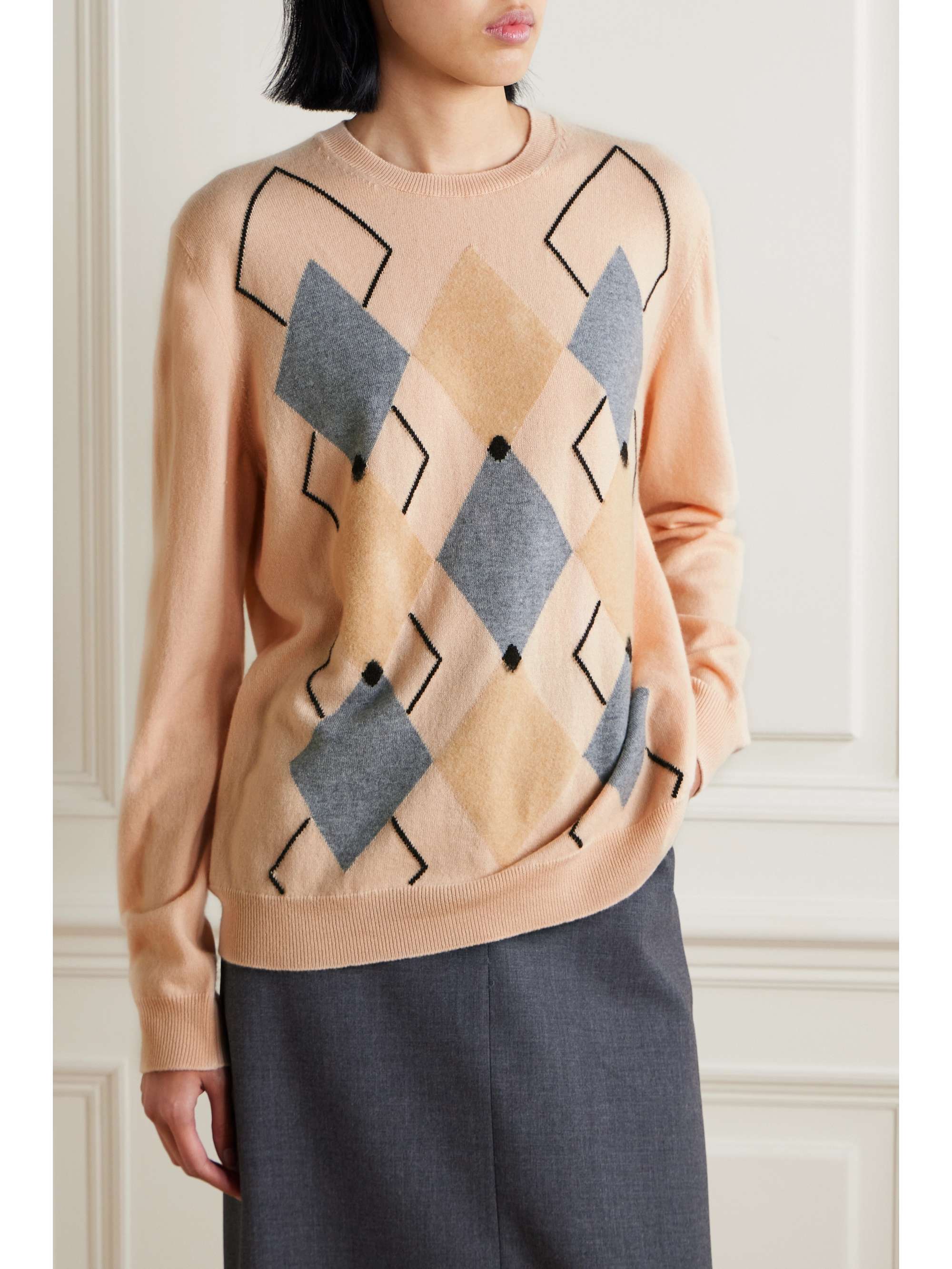 Lower Hutt argyle intarsia-knit cashmere sweater view