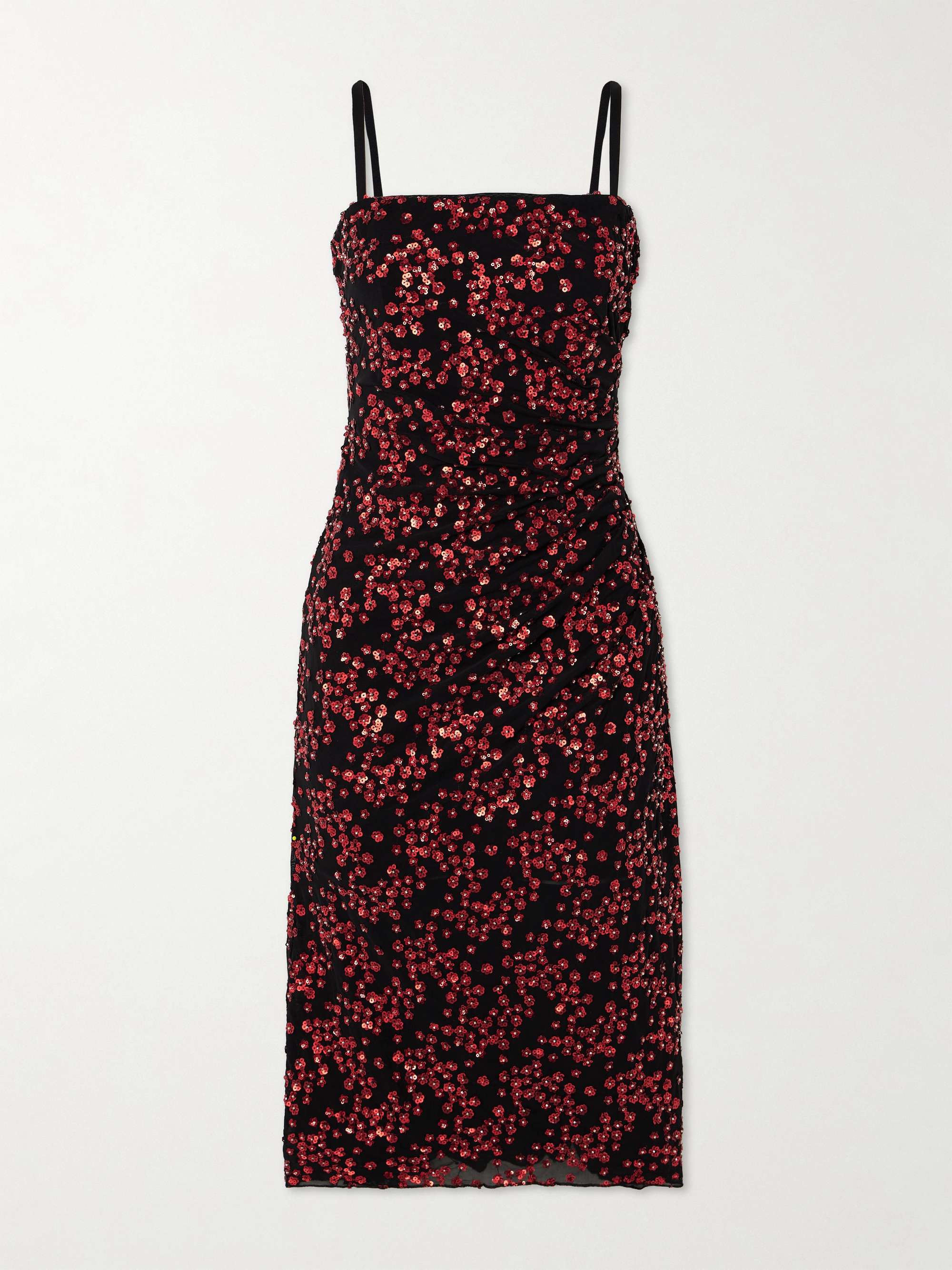 Florentina embellished ruched tulle midi dress hero visual