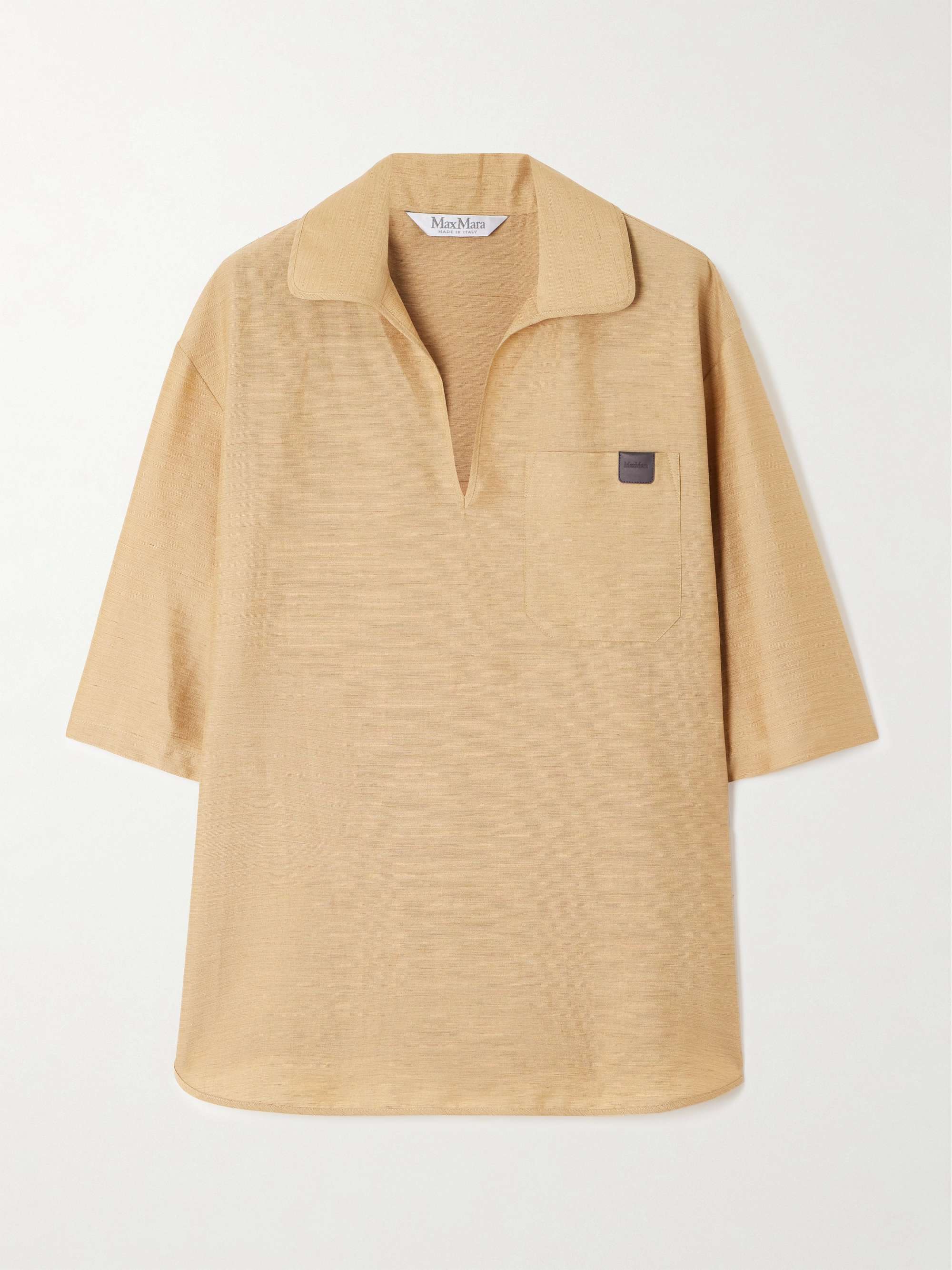 Osiride oversized appliquéd woven shirt hero visual