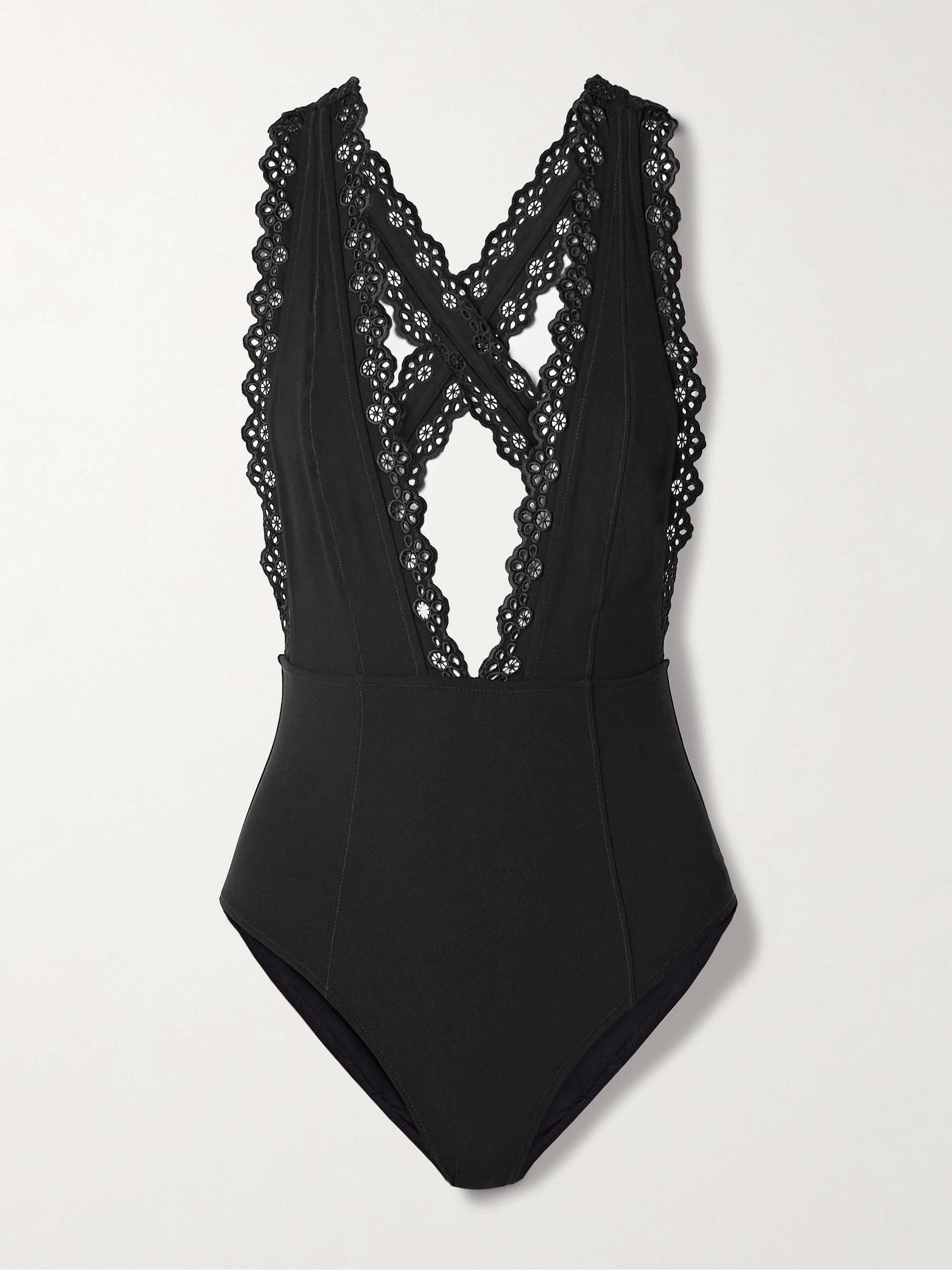 Ophelia broderie anglaise-trimmed swimsuit hero visual