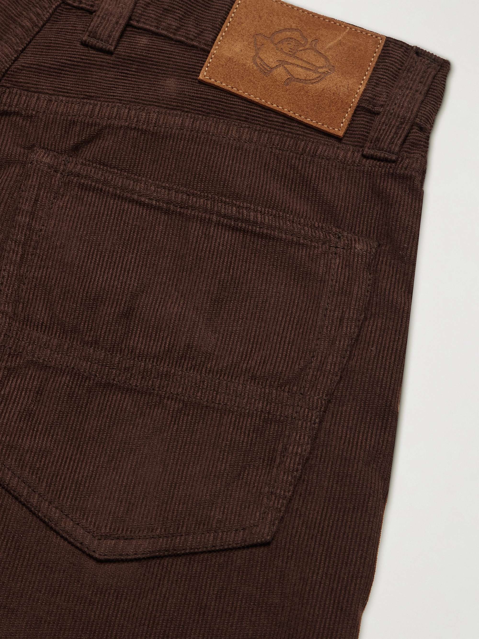 Slim-Fit Straight-Leg Cotton-Corduroy Trousers view